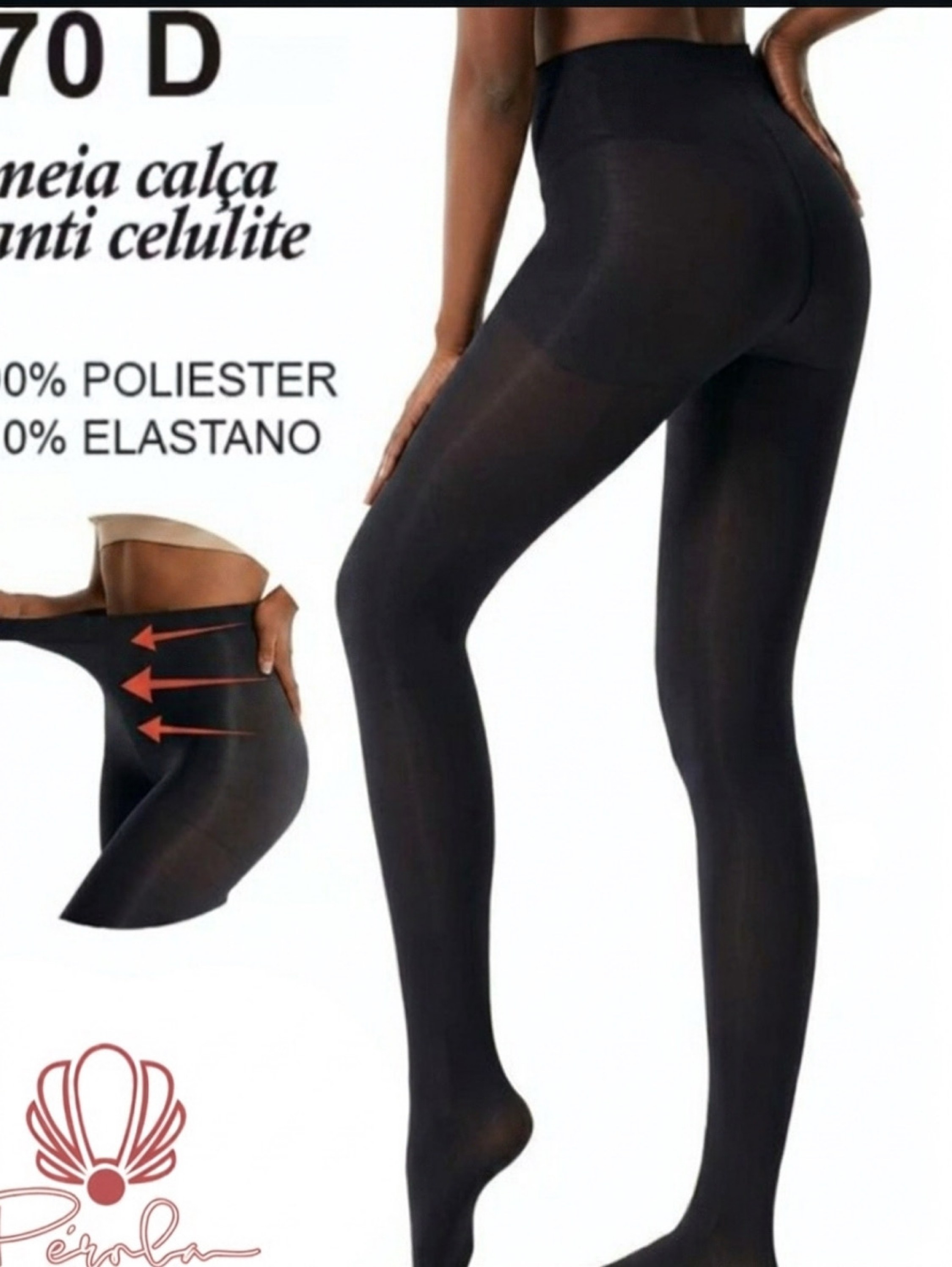 Meia calça anti celulite preta