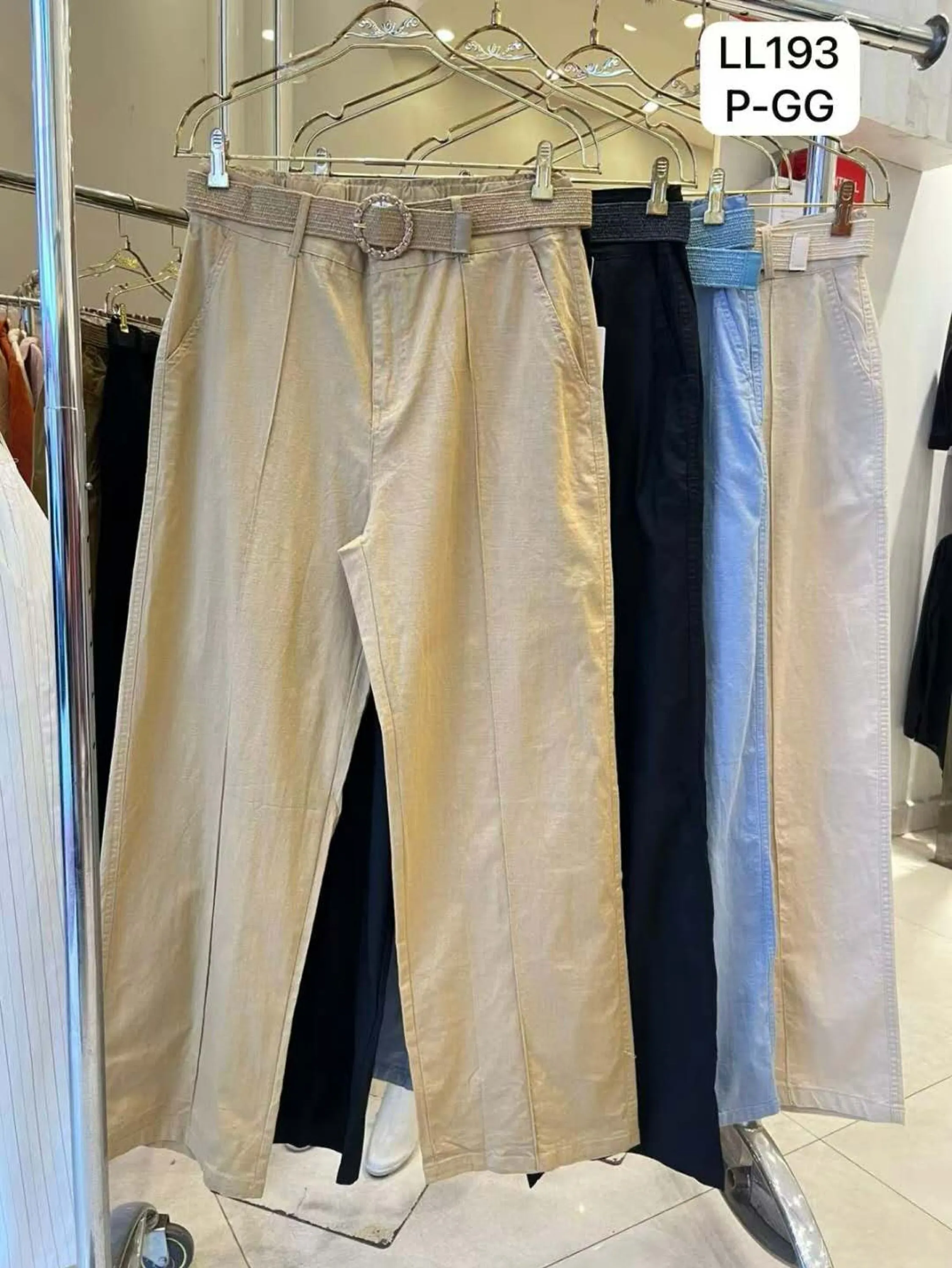 Calça pantalona de linho