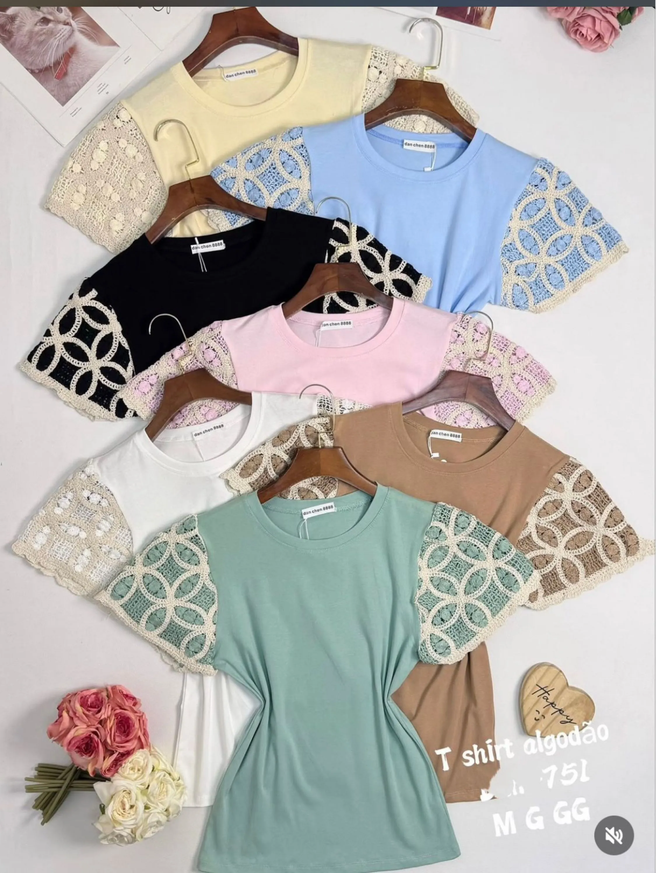 T shirt manga bortado