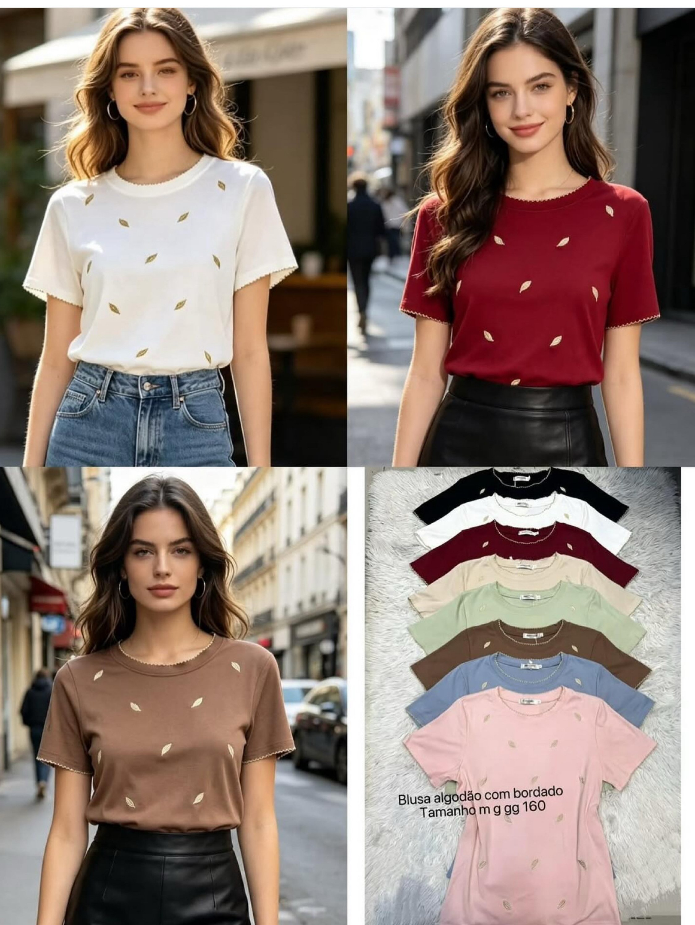 T shirt de algodão com elastano