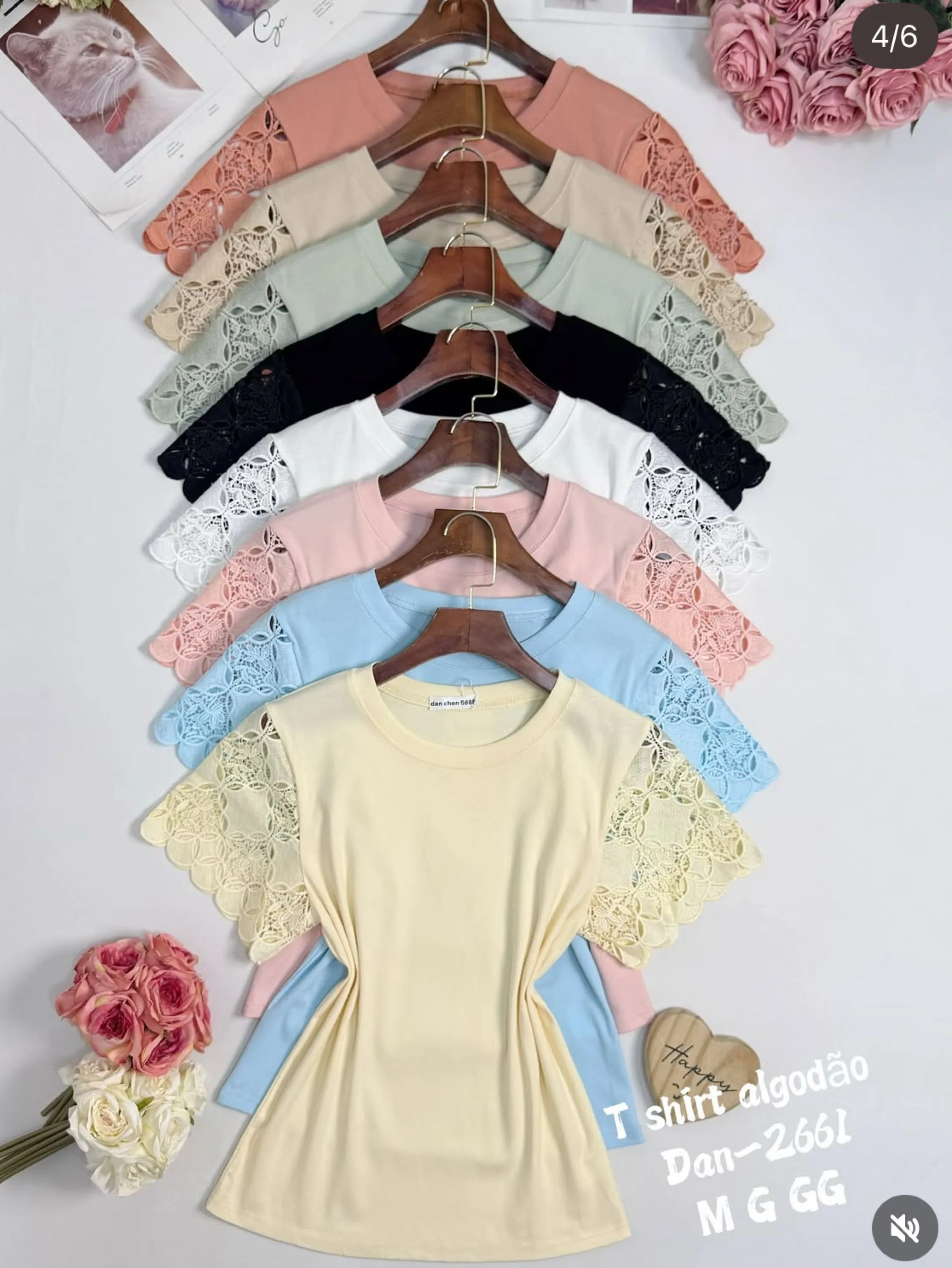 T shirt algodão bortado