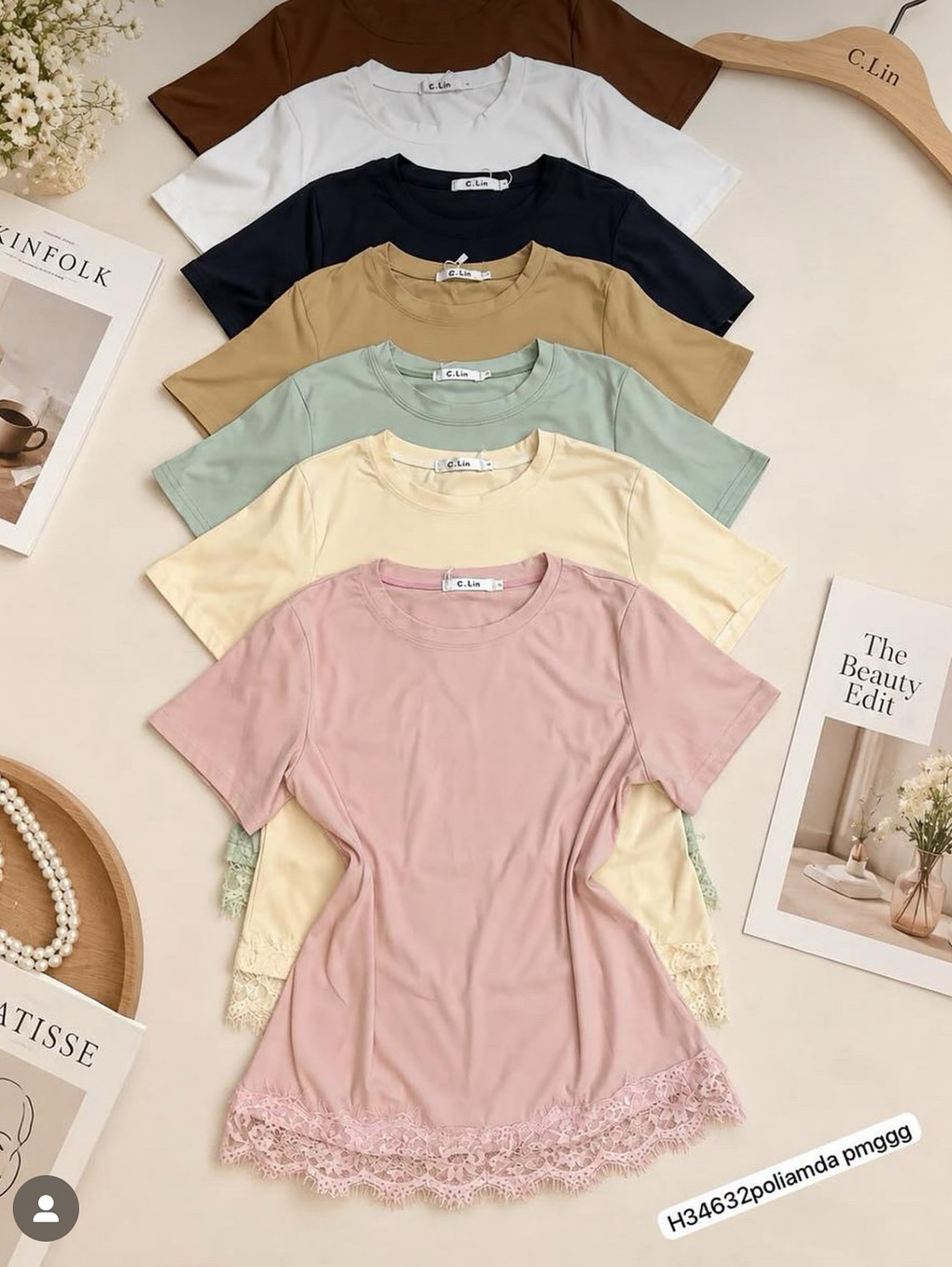 T shirt com renda tecido poliamida