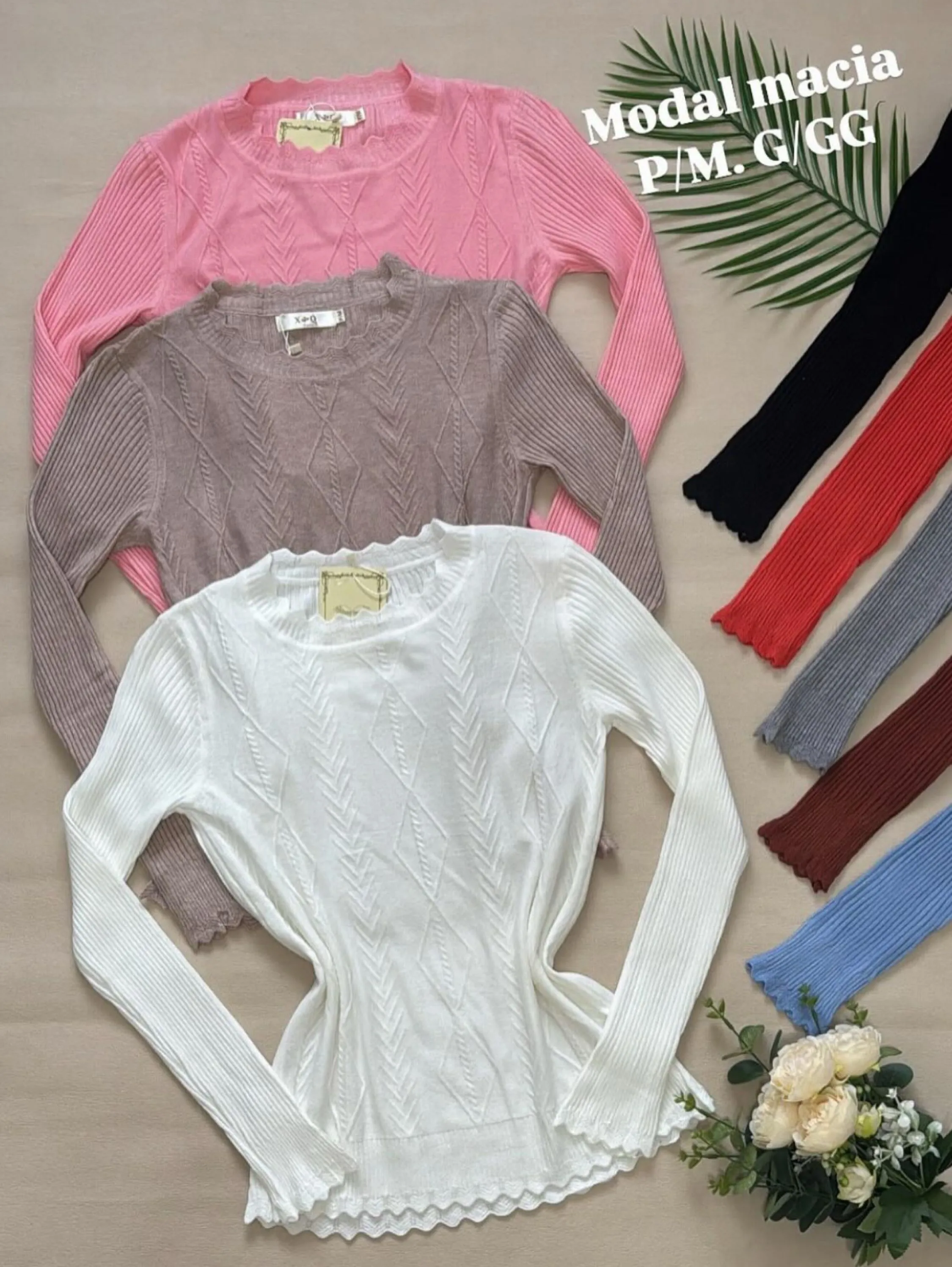 Blusa modal manga longa