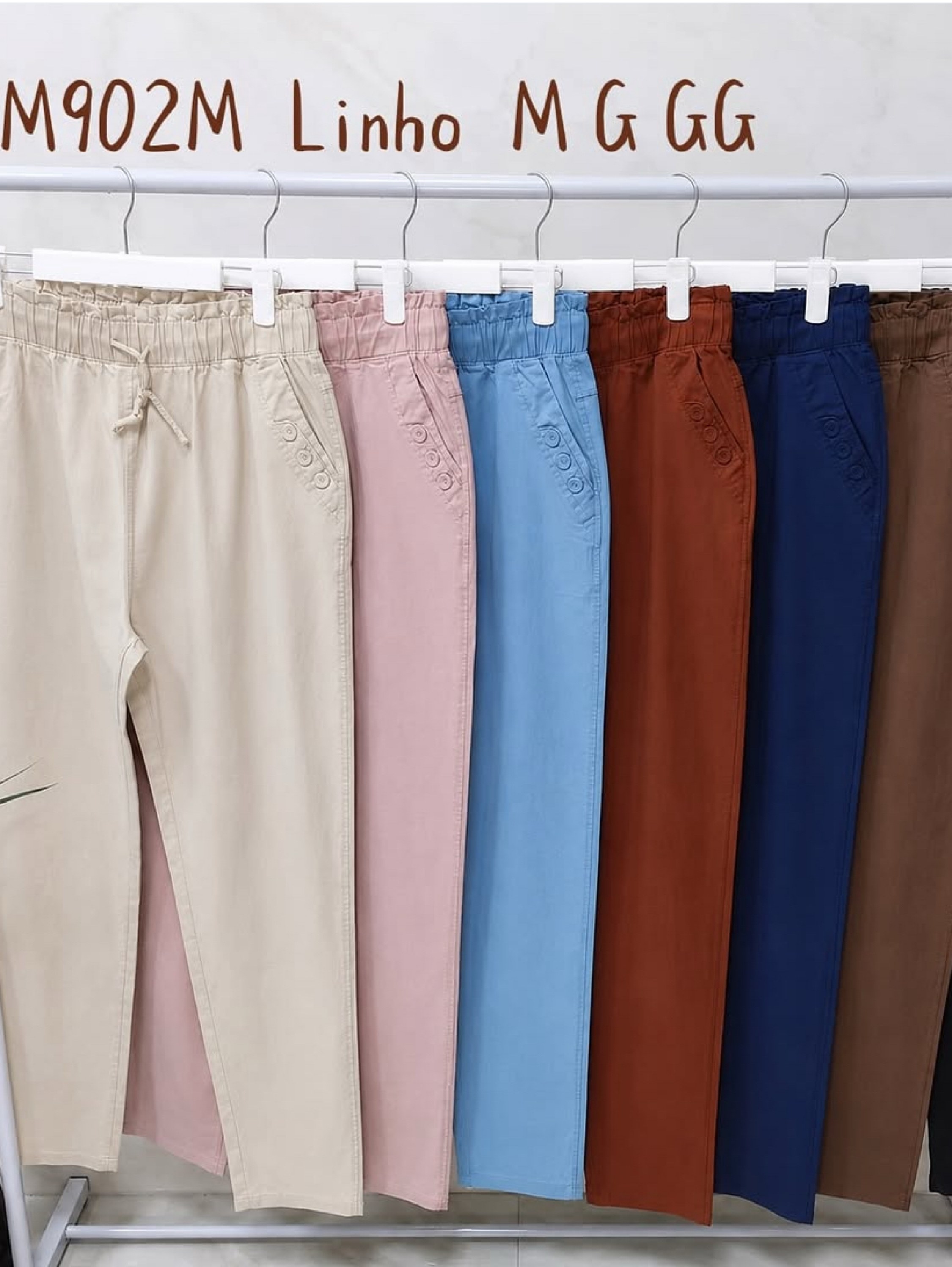 Calça de linho com elastano