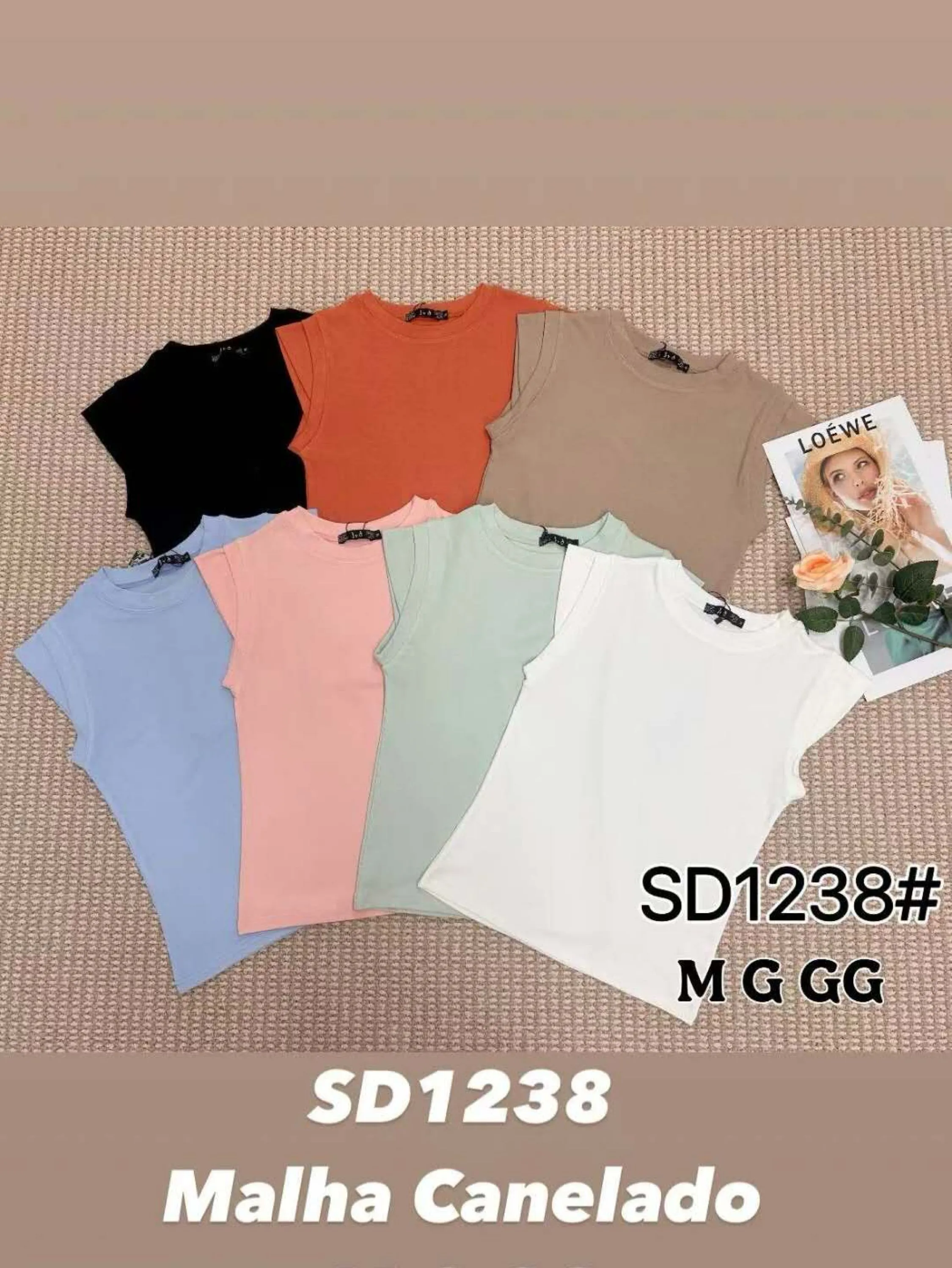 Blusa algodão canelado