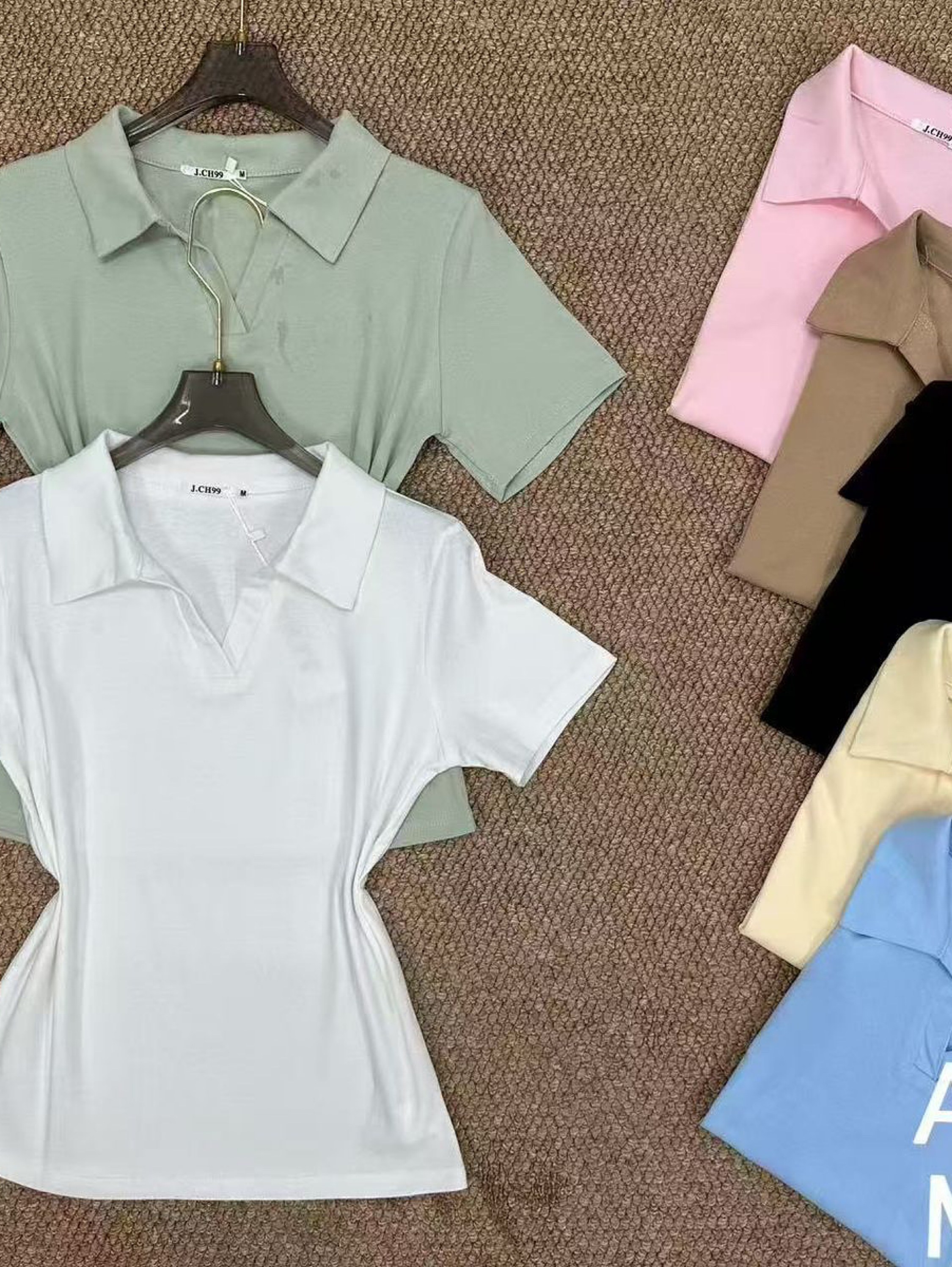 T shirt algodão gola polo