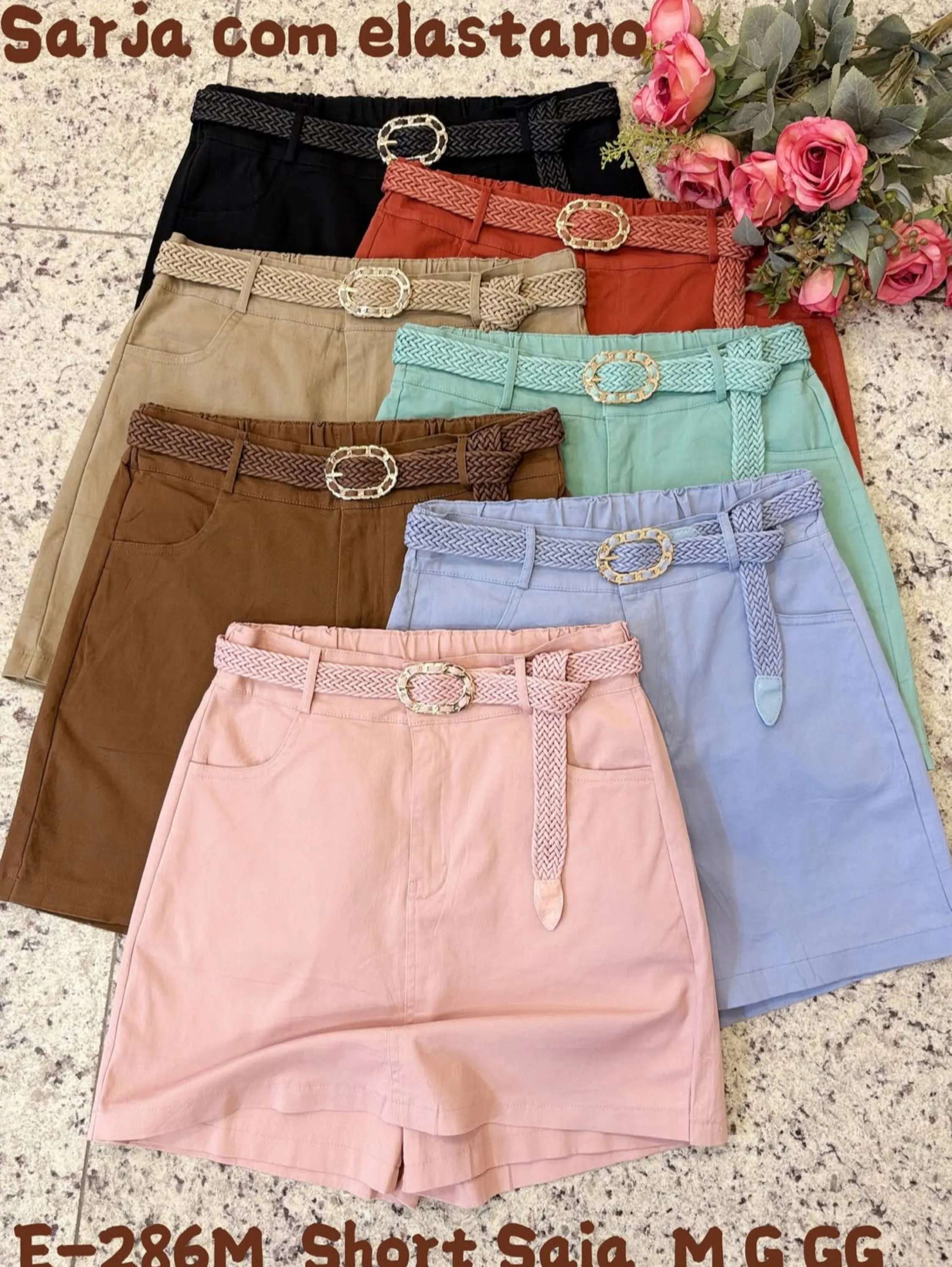 Short saia de sarja