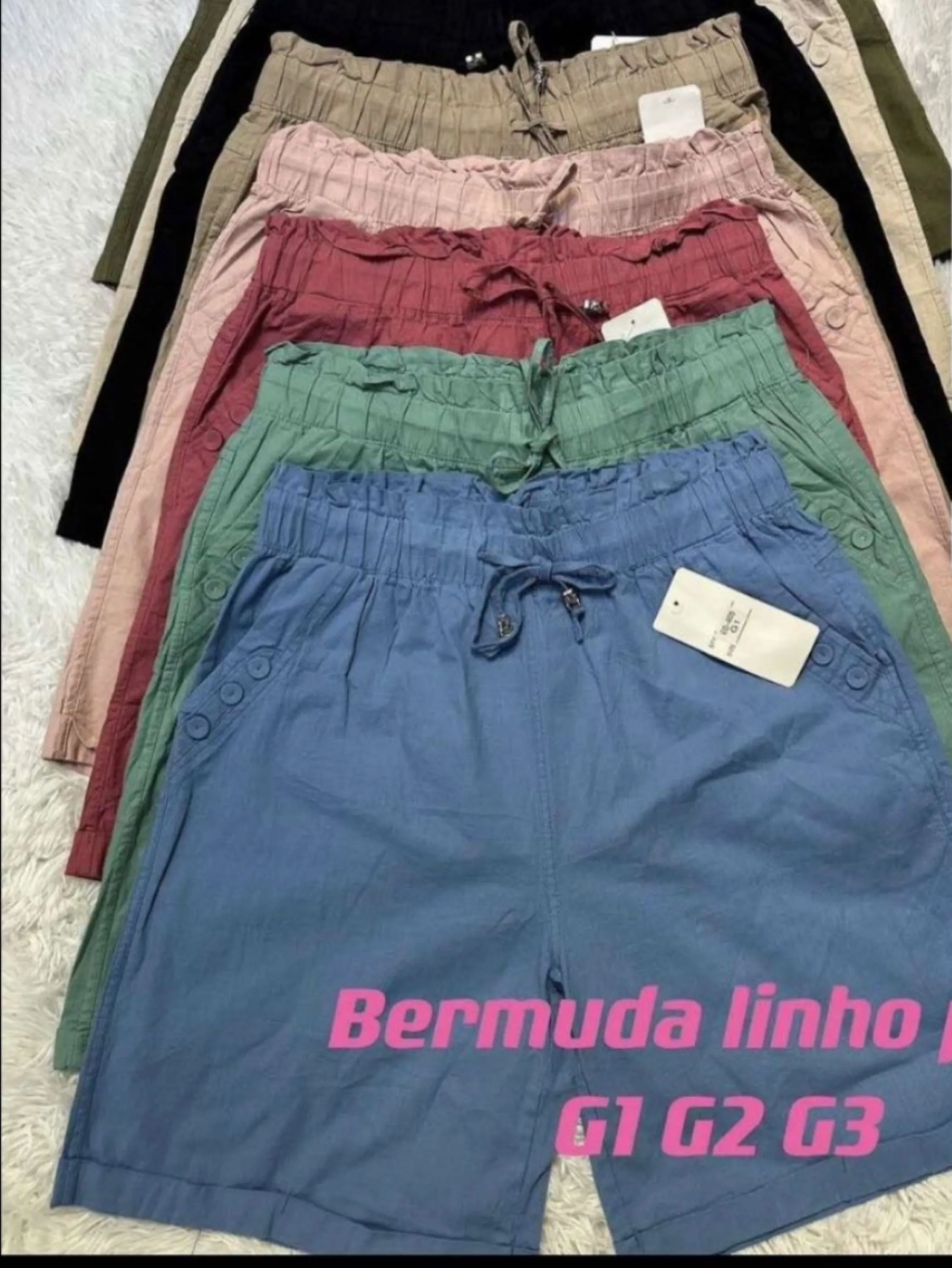 Bermuda linho plus size