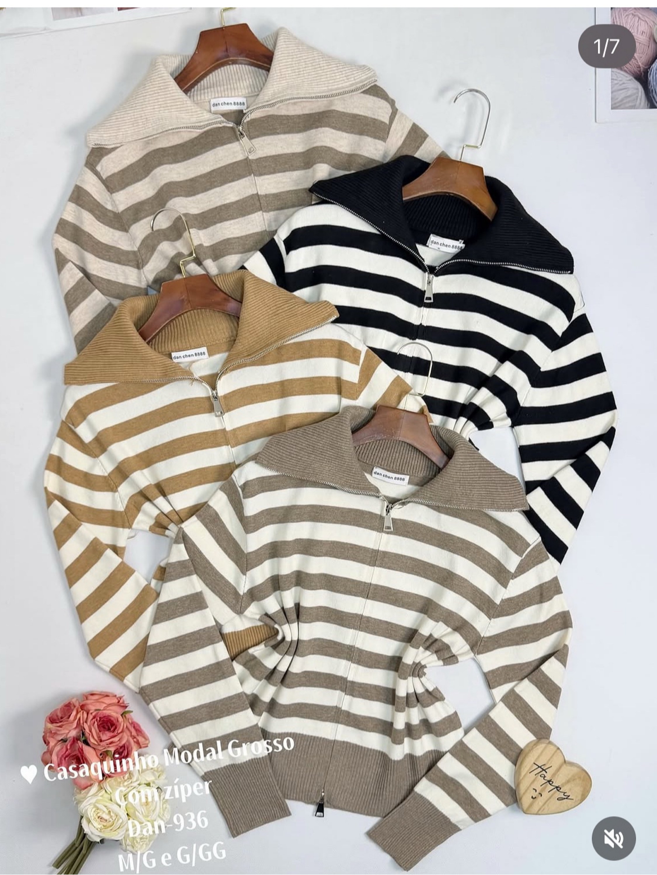 Casaco grosso listrado