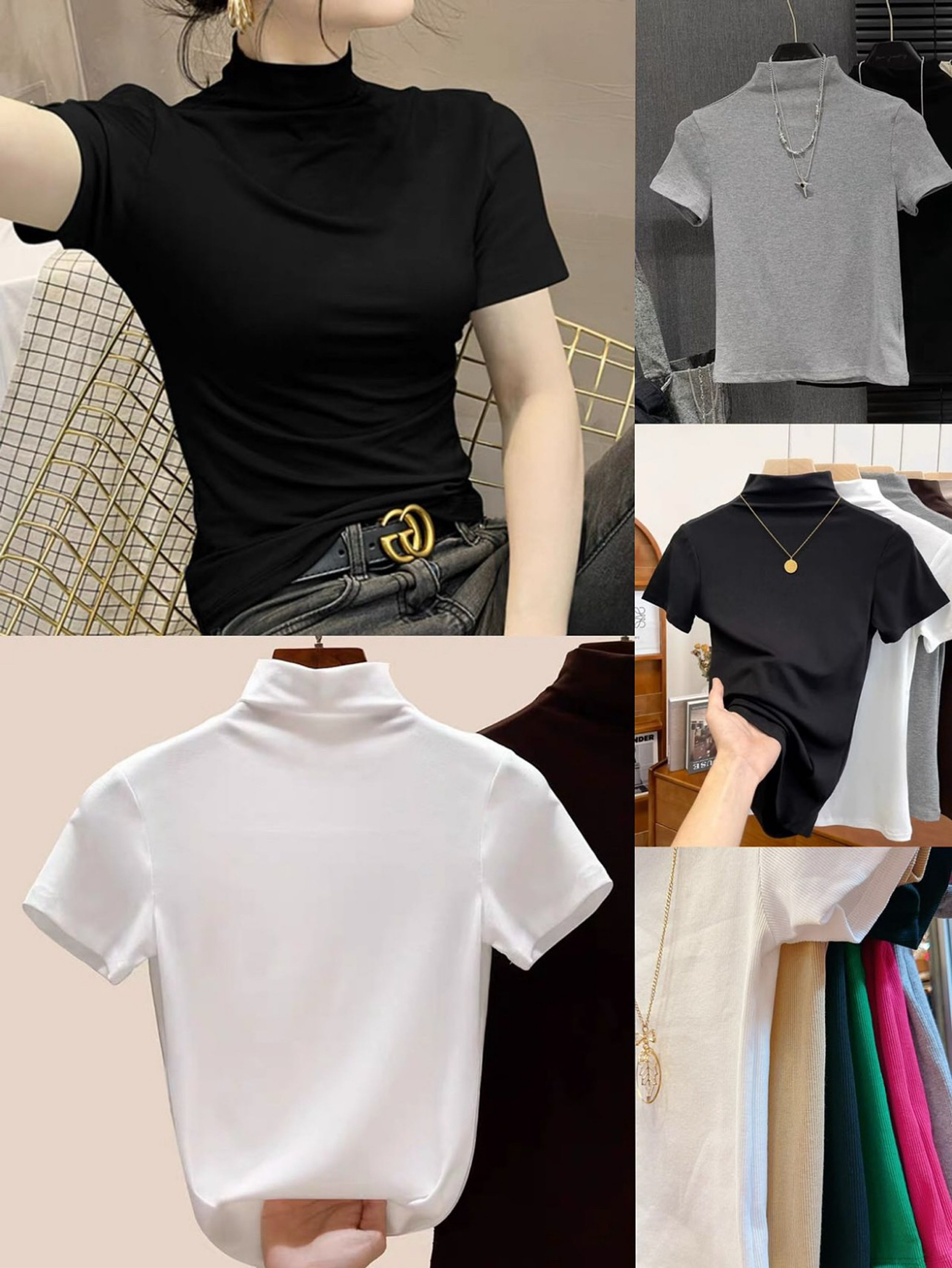 Blusa manga curta canelado