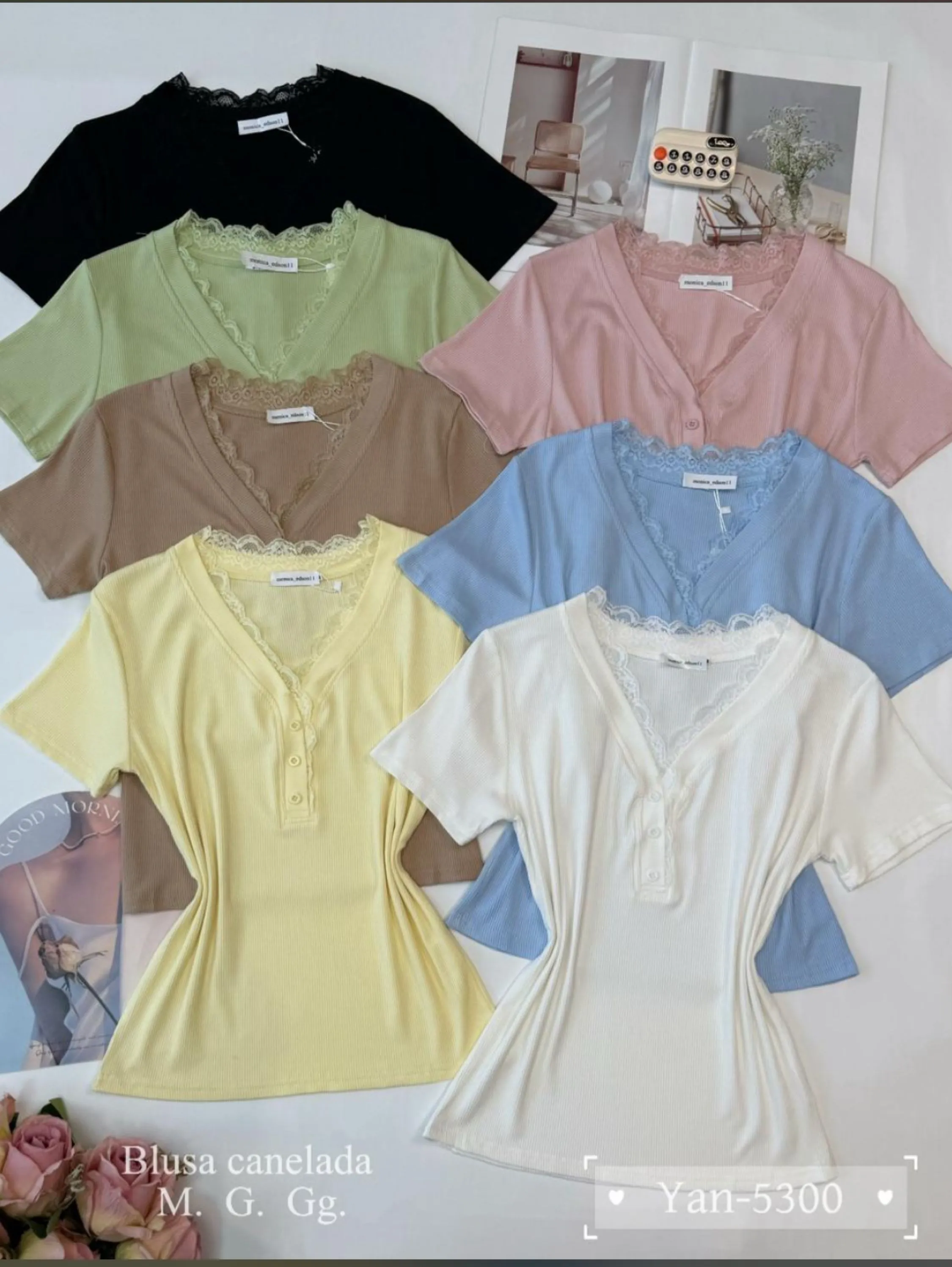 T shirt algodão com renda