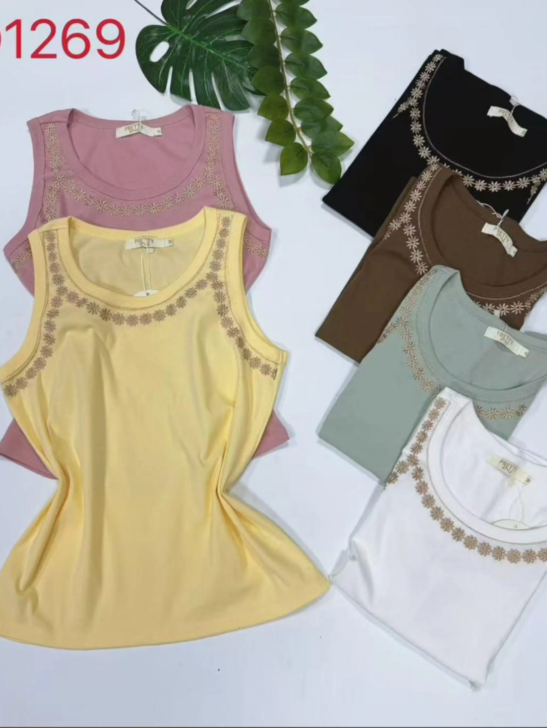 Regata algodão bordado