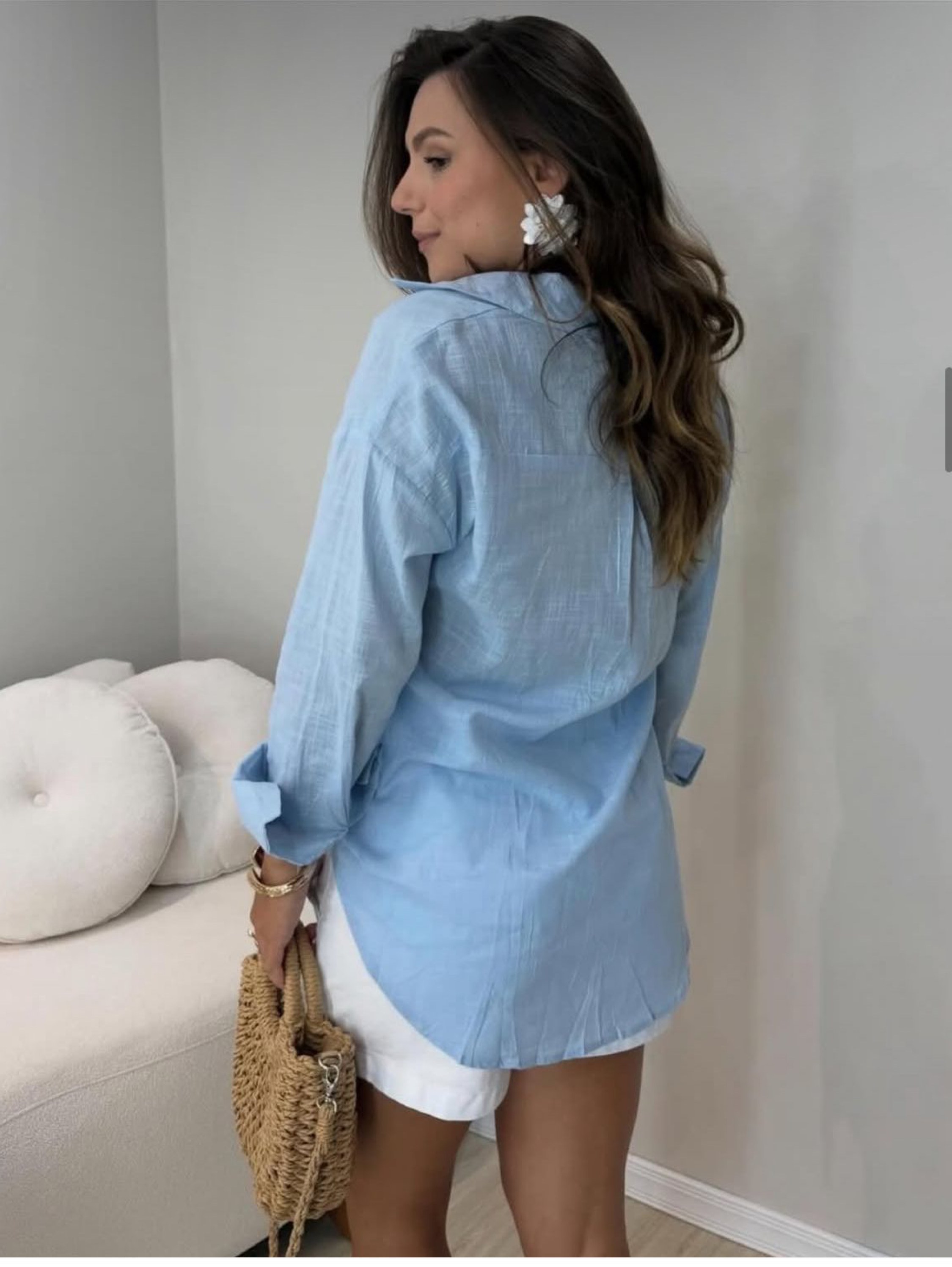 camisa de linho mais longo