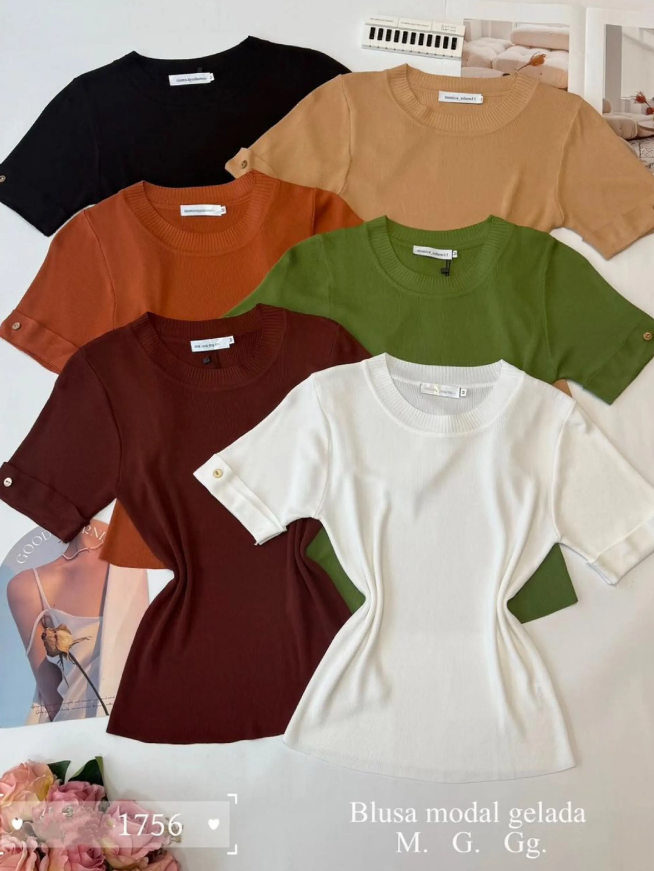 Blusa modal manga curta