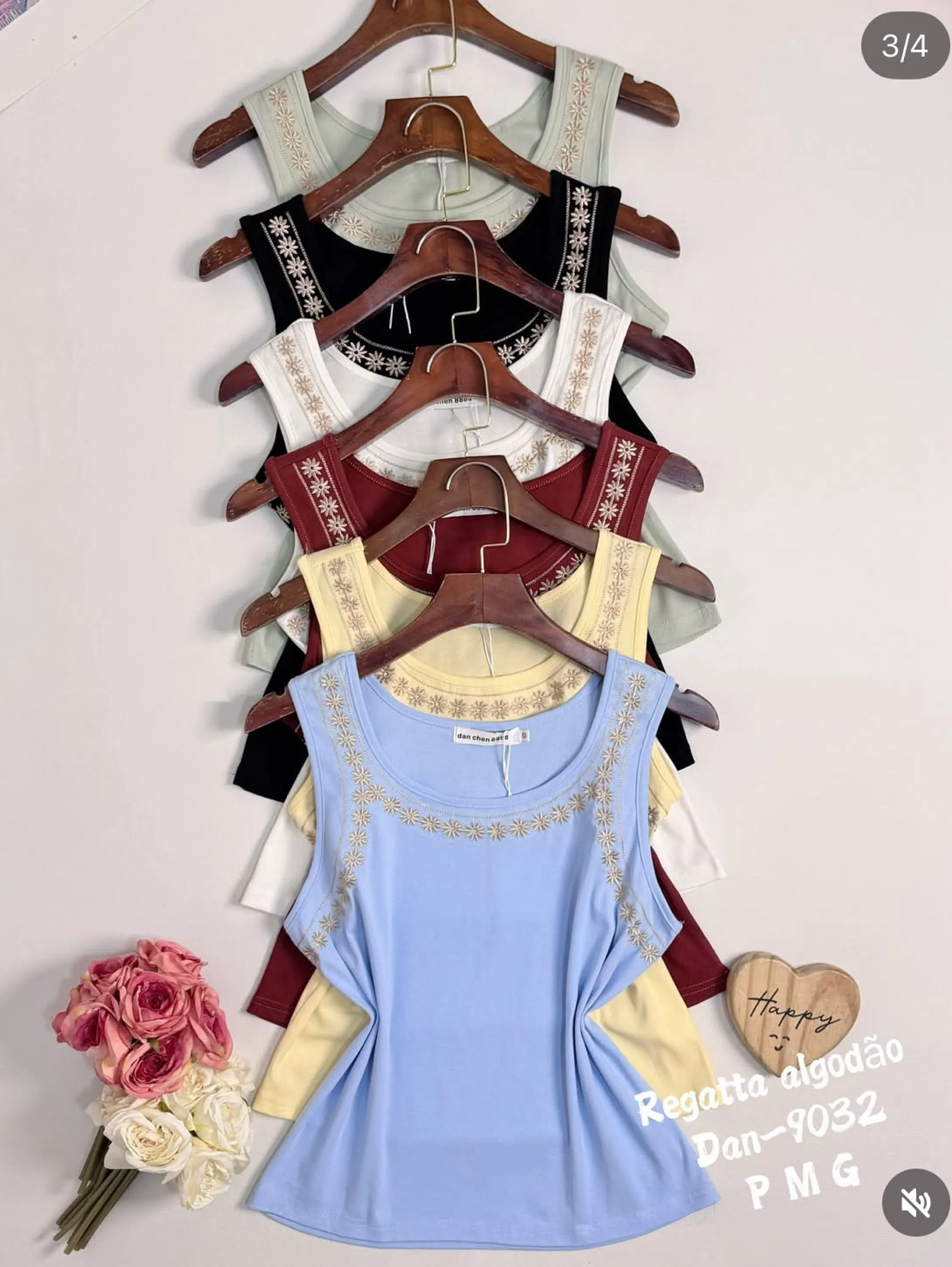 Regata algodão feminino