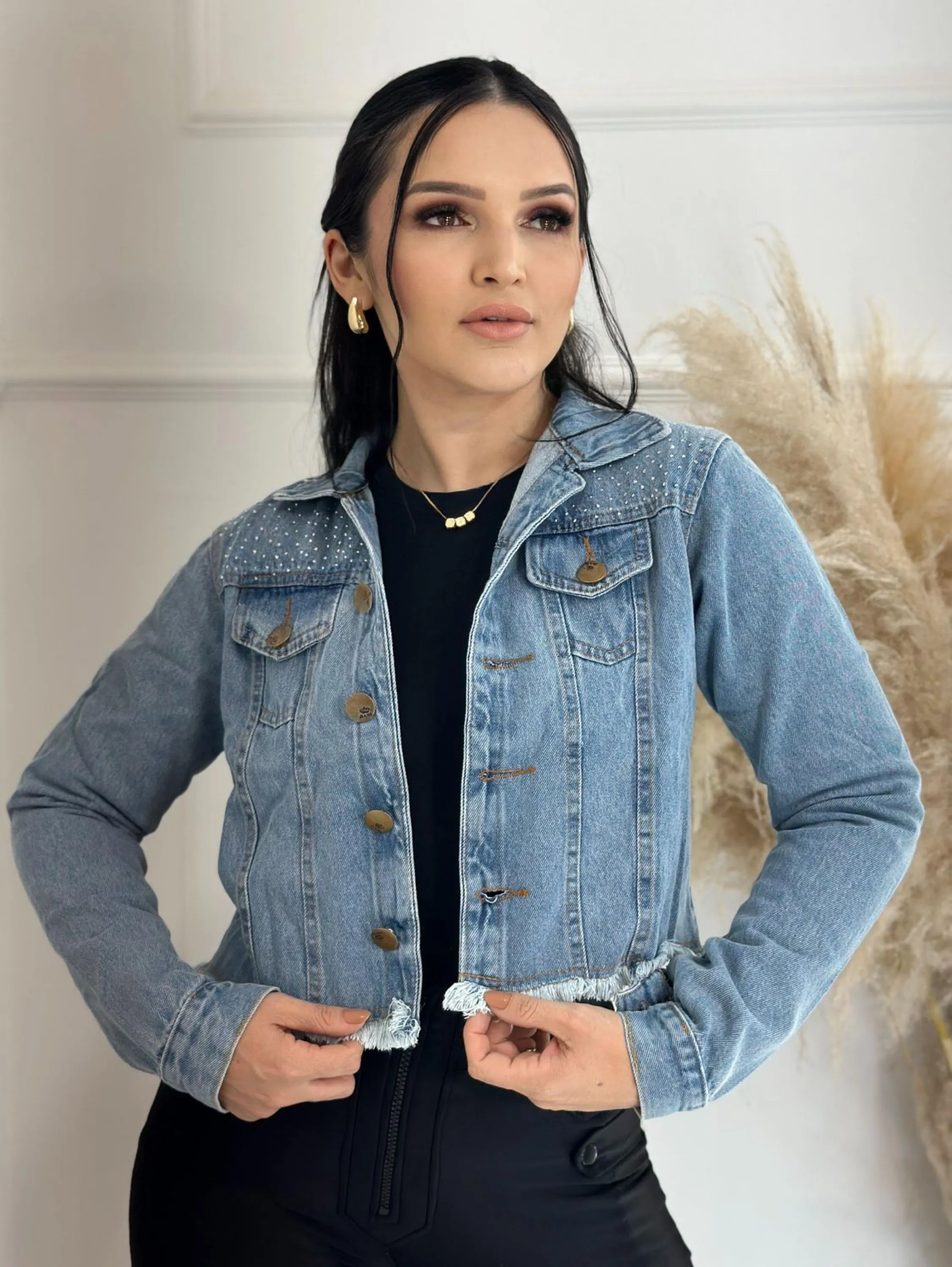 Jaqueta Jeans Cropped