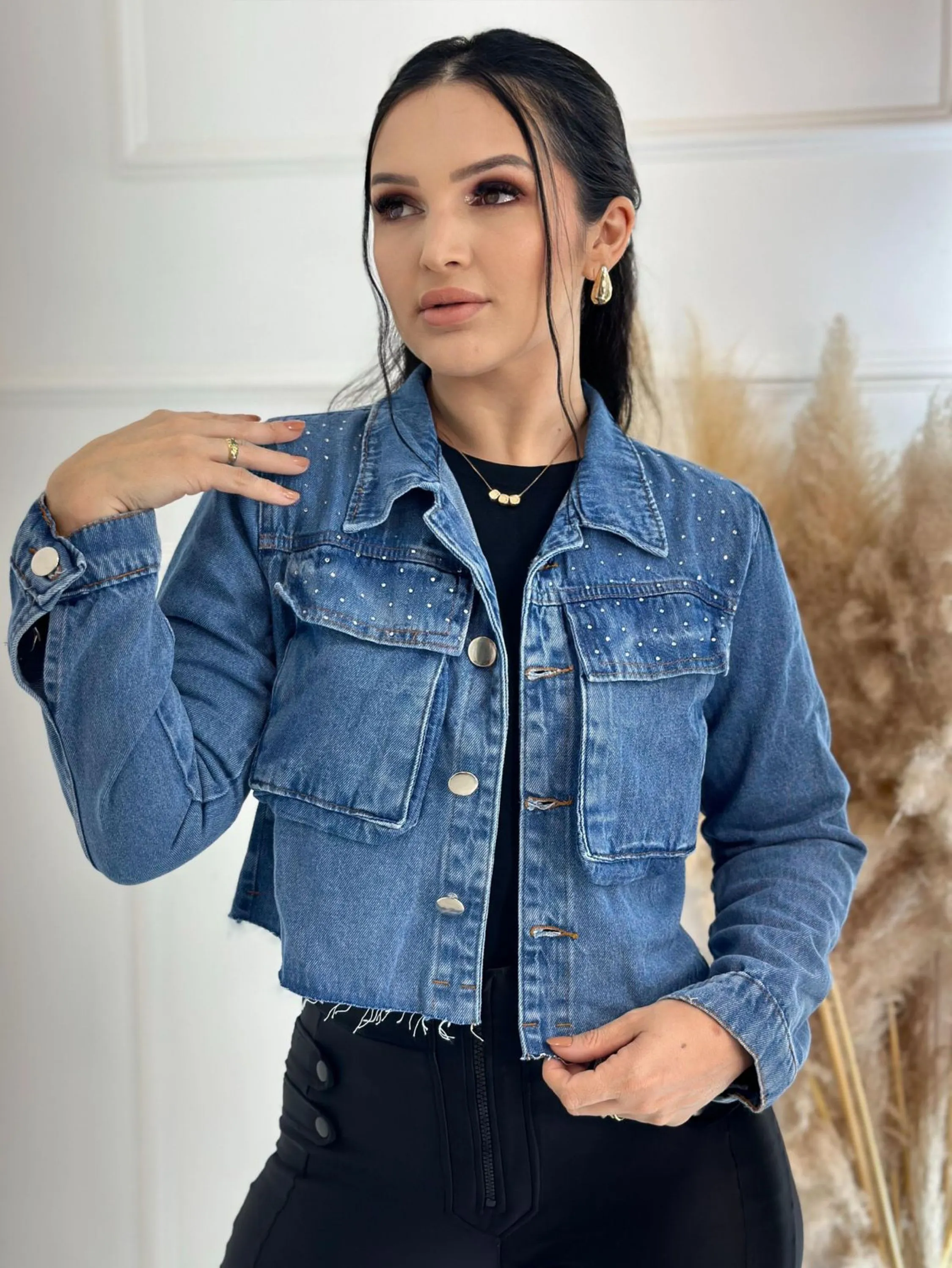 Jaqueta Jeans Cropped