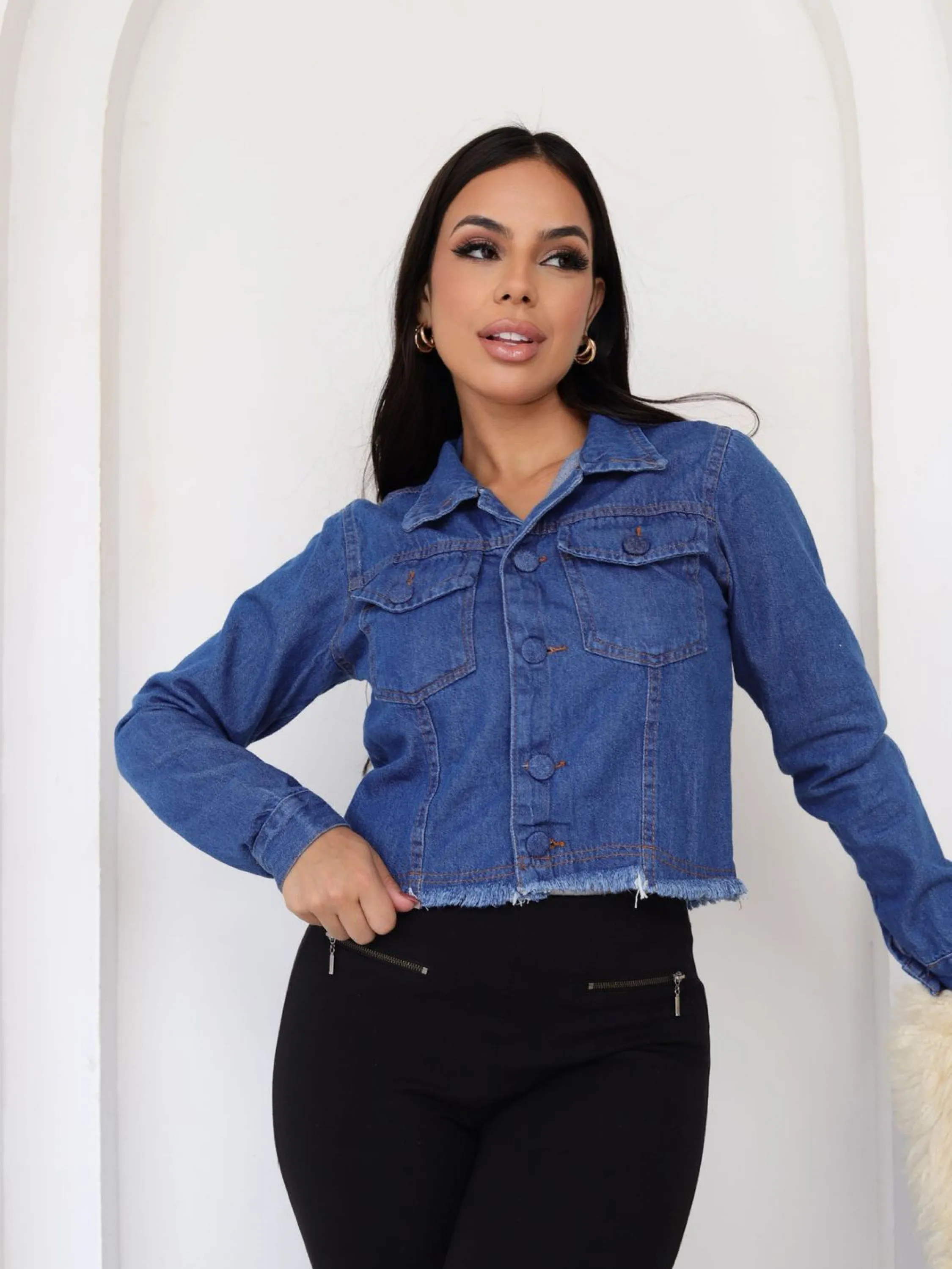 Jaqueta Jeans Cropped