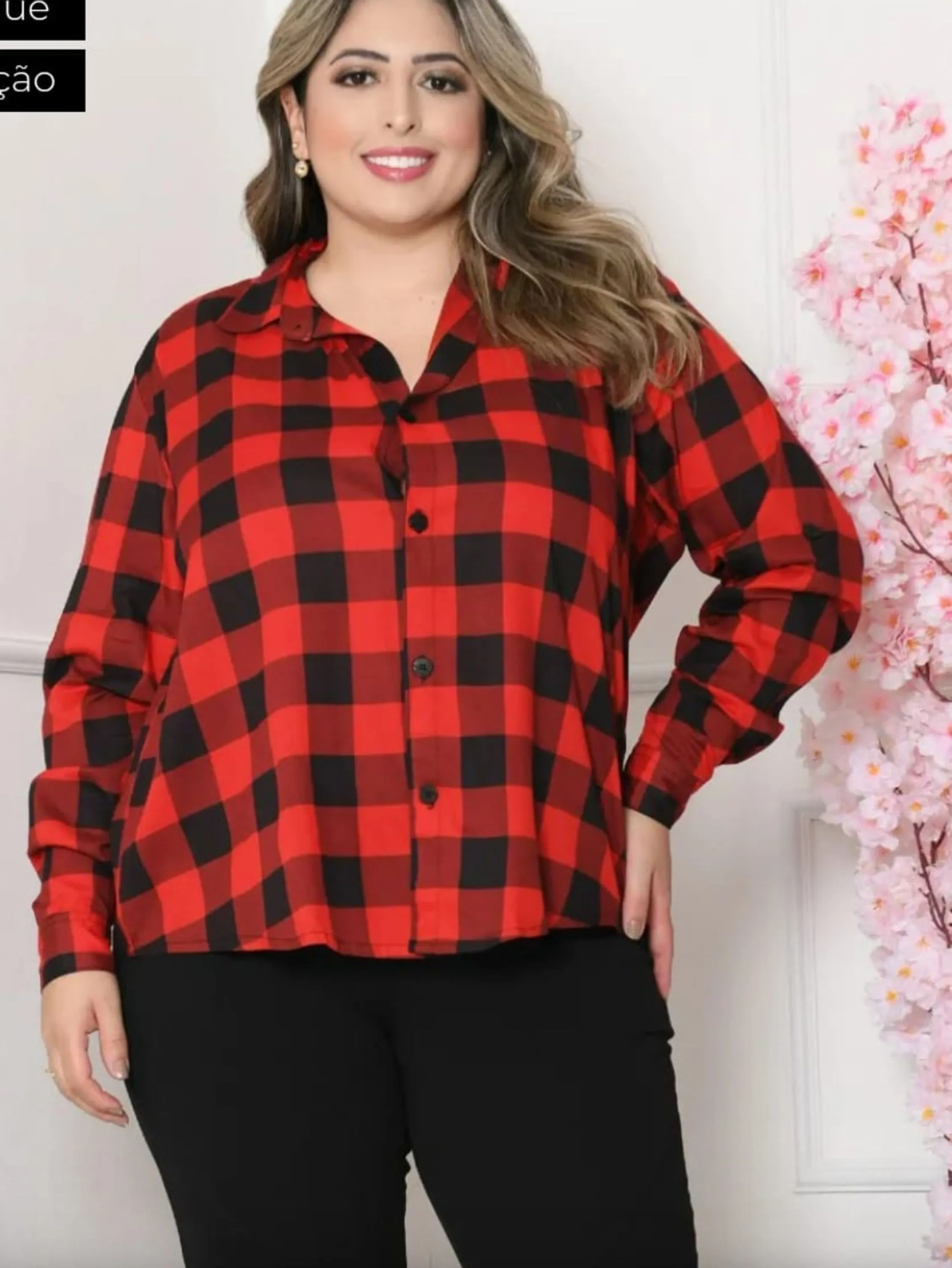 Camisa xadrez plus size