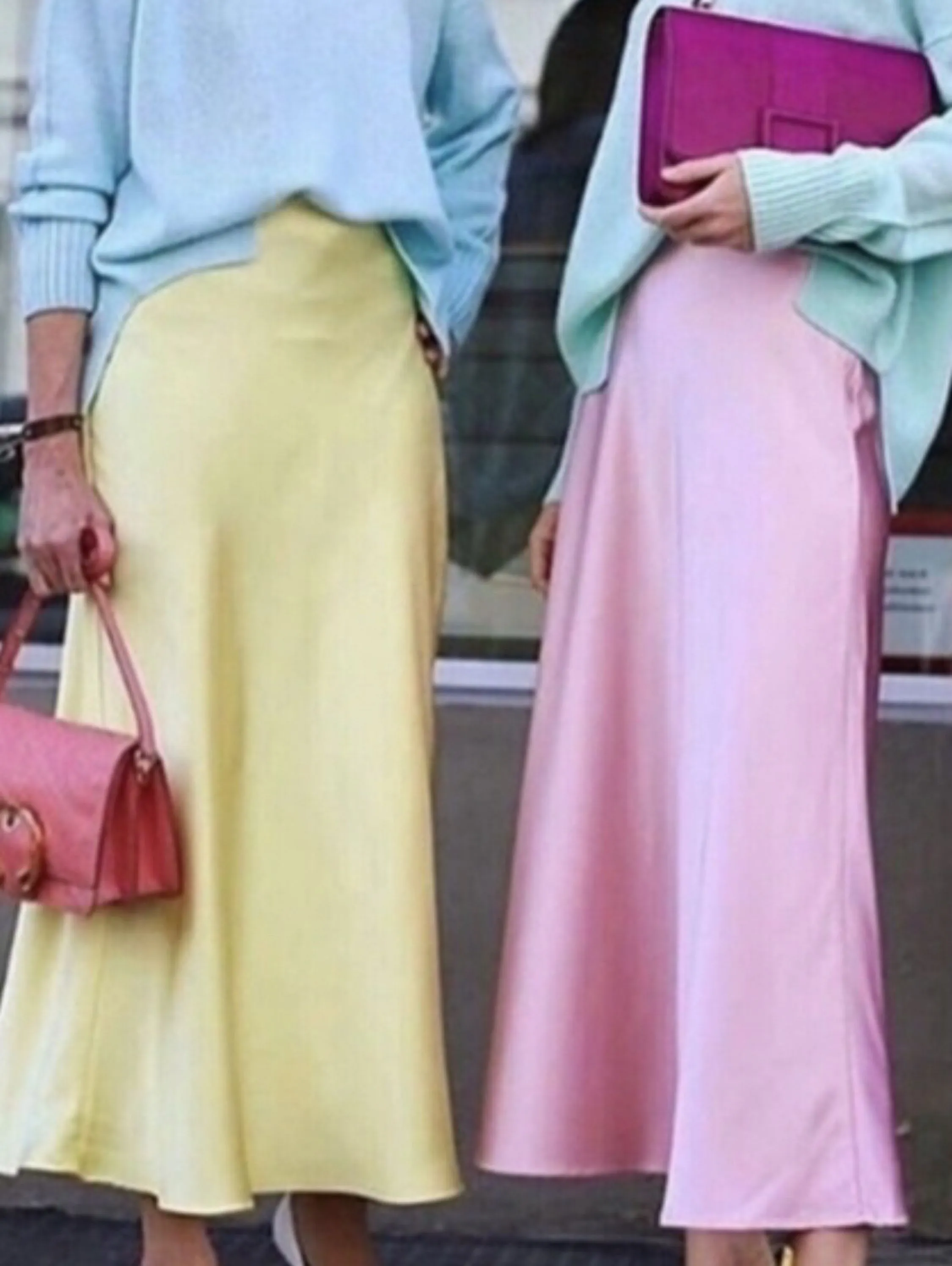 Saia cetim midi lisa