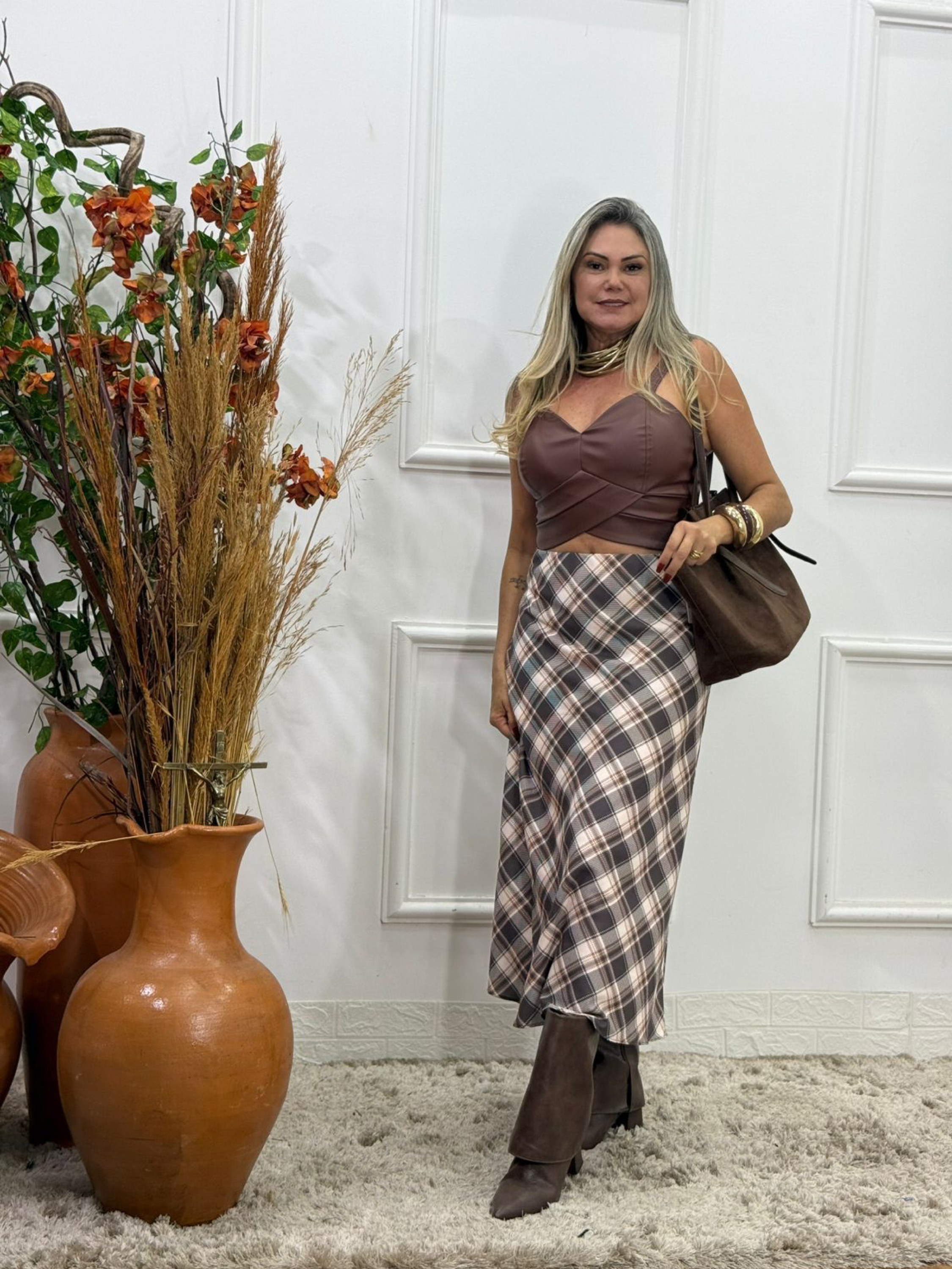 Saia midi xadrez