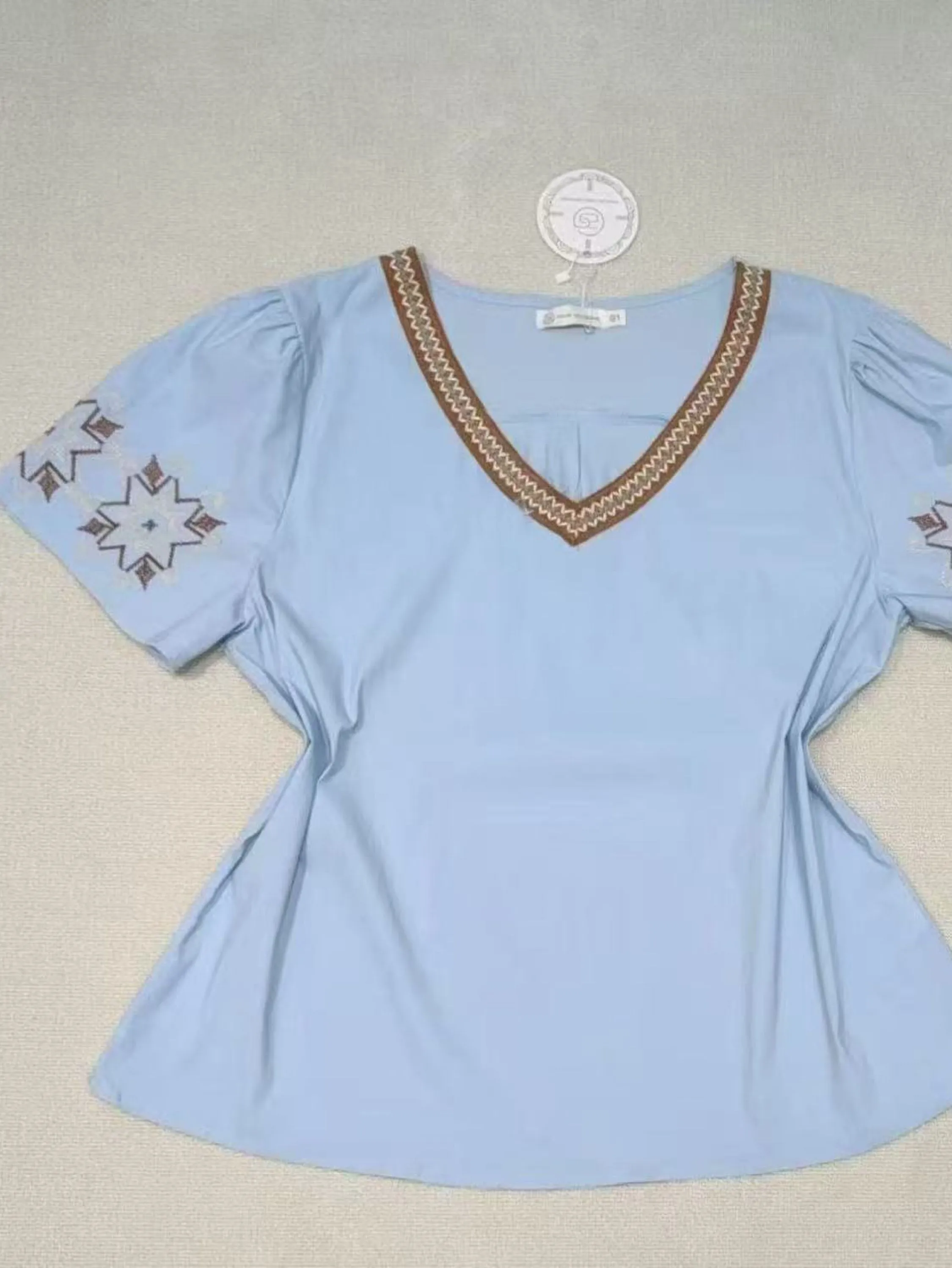 Plus Blusas manga curta wei060708