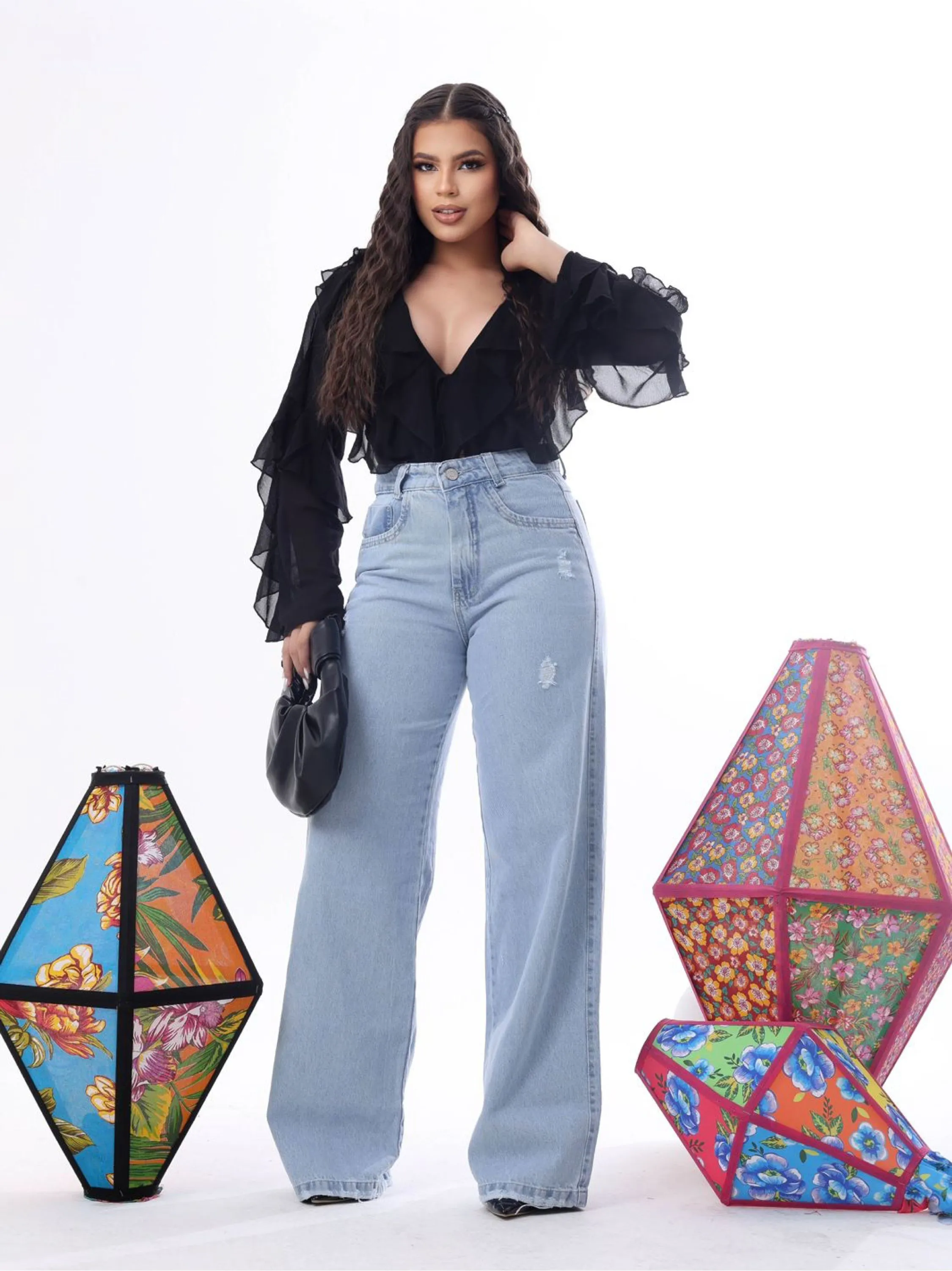 Calça jeans wide leg