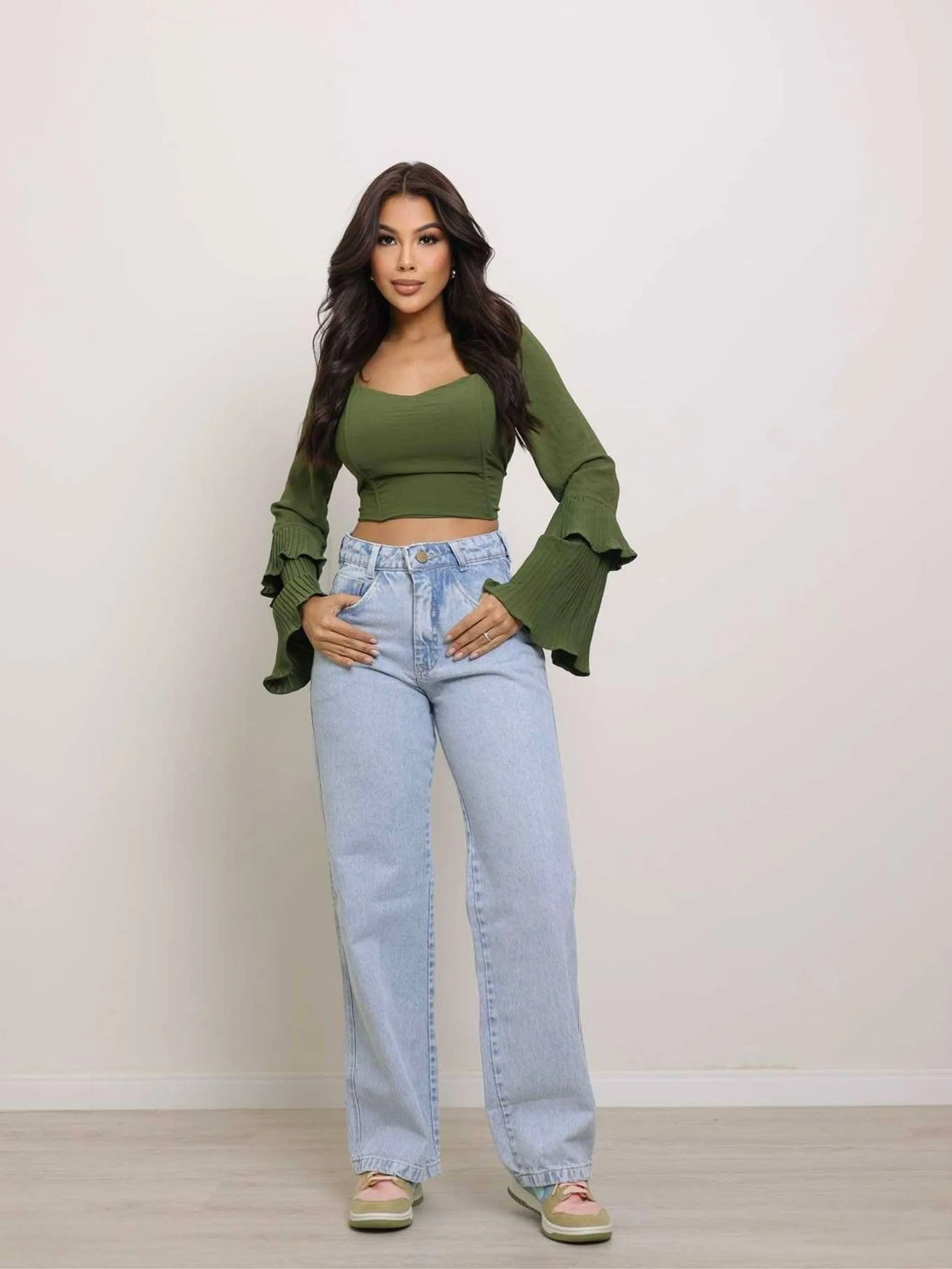 Wide leg jeans S