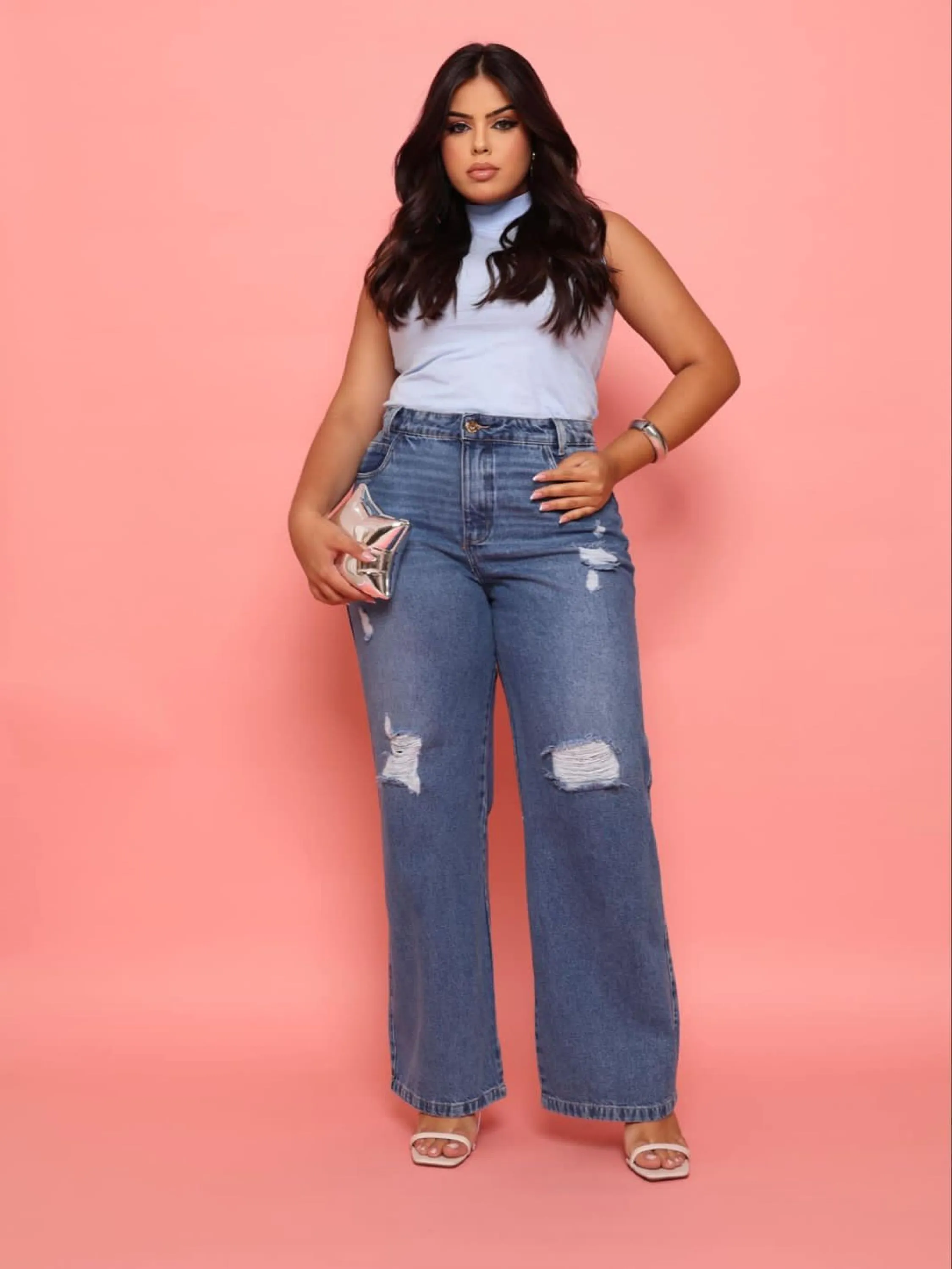 Calça jeans wide leg