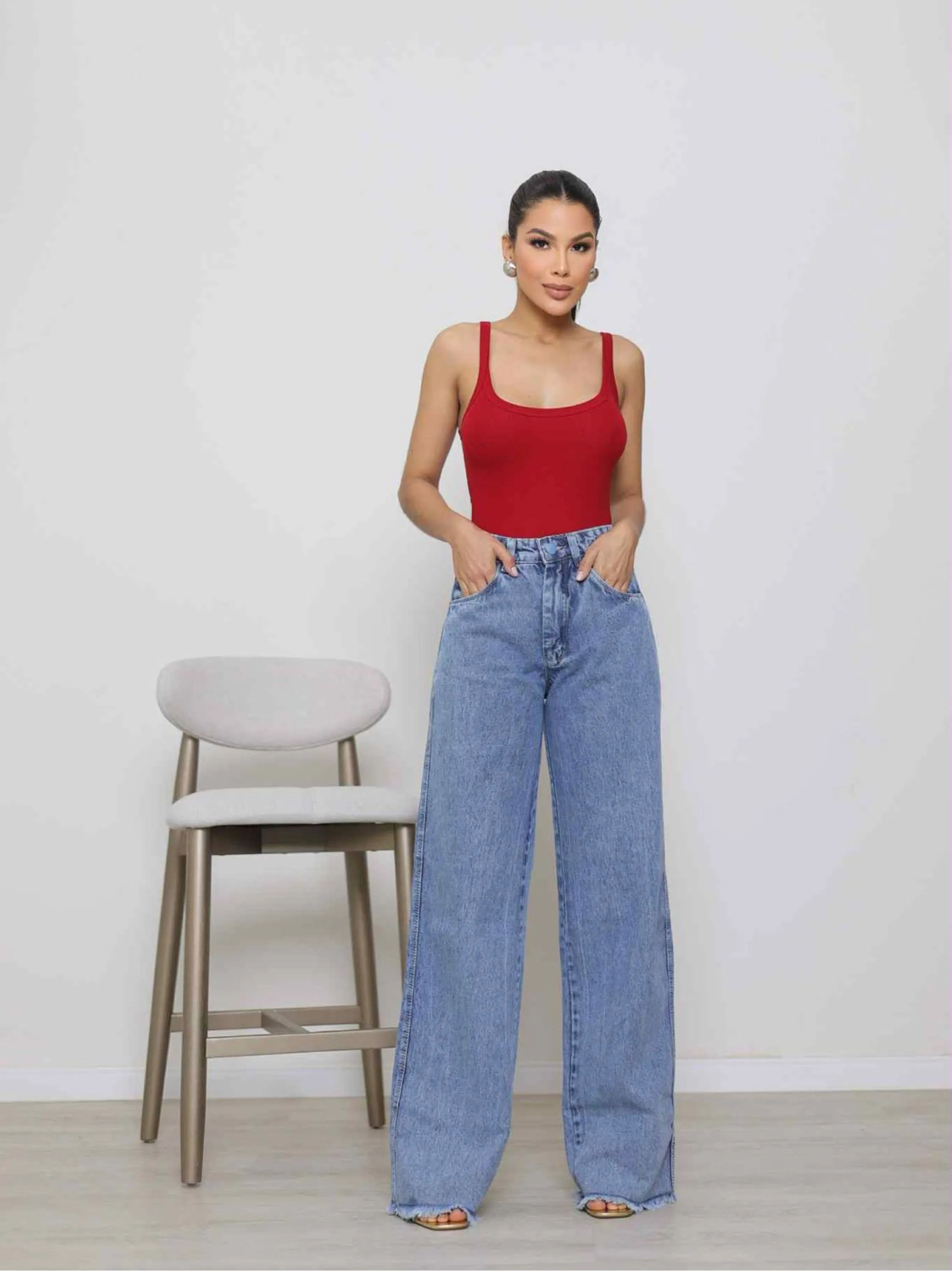 Wide leg sem laicra