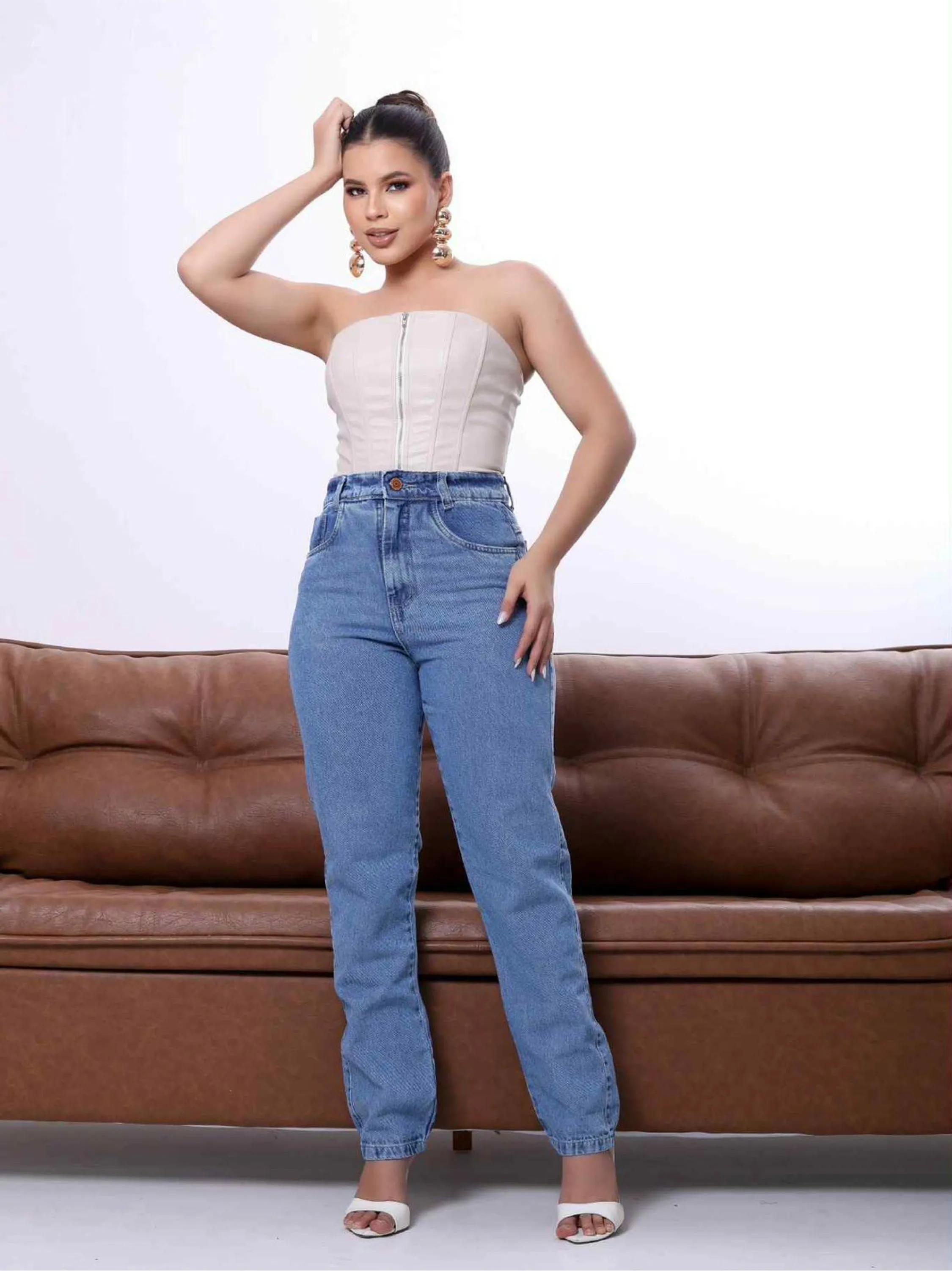 Calça mom jeans sem laicra