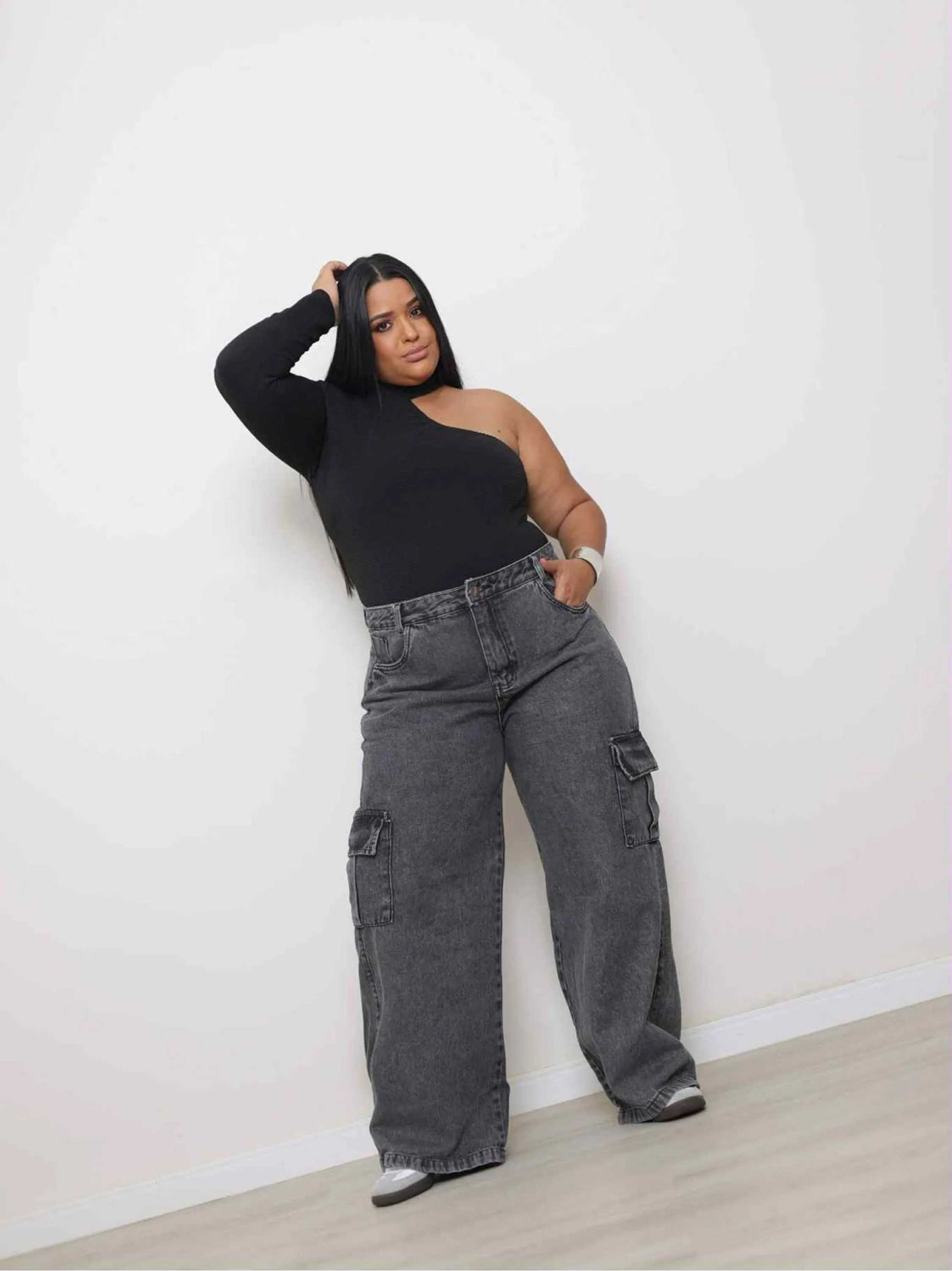 Calça cargo sem laicra