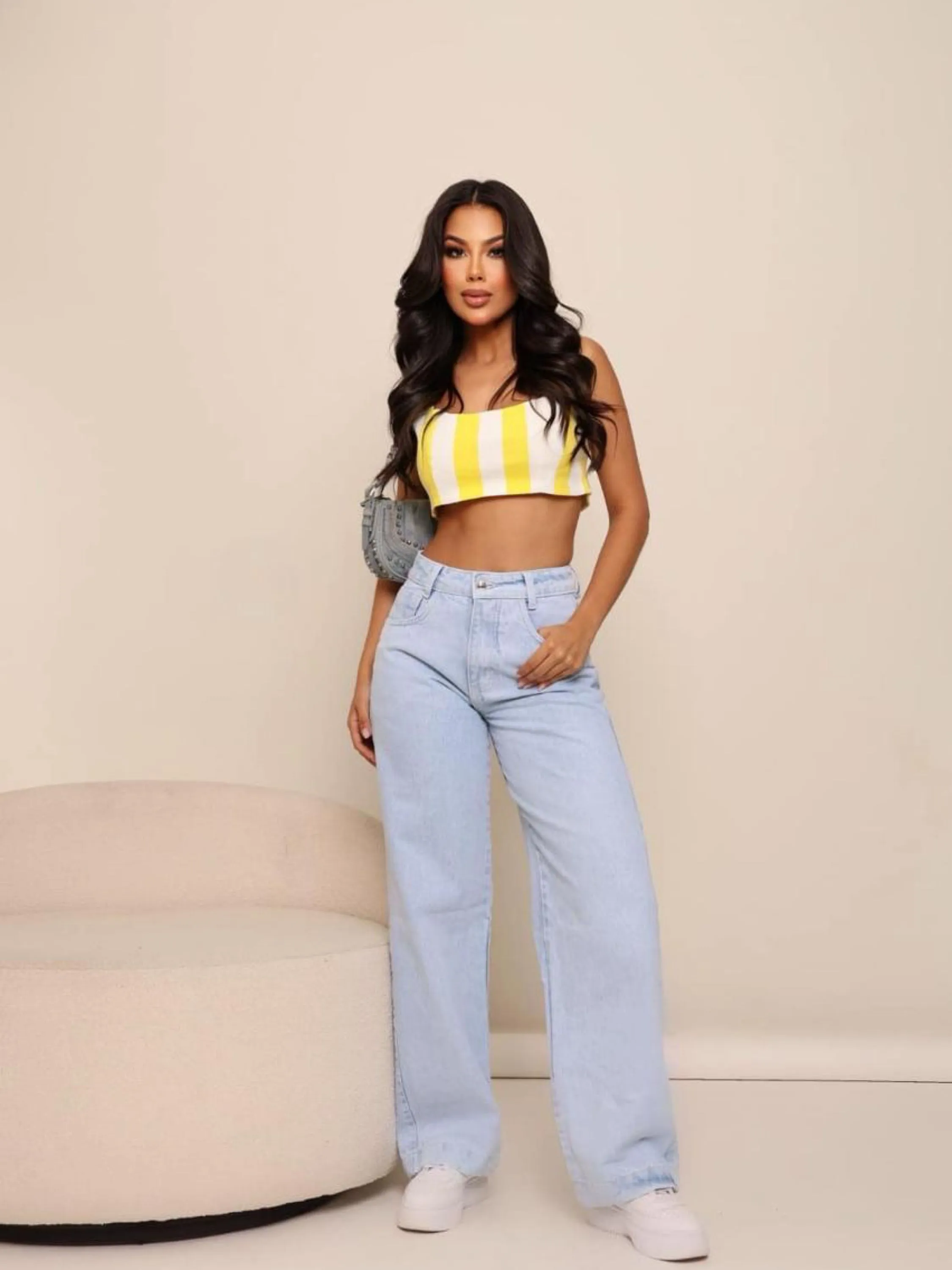 Calça jeans wide leg