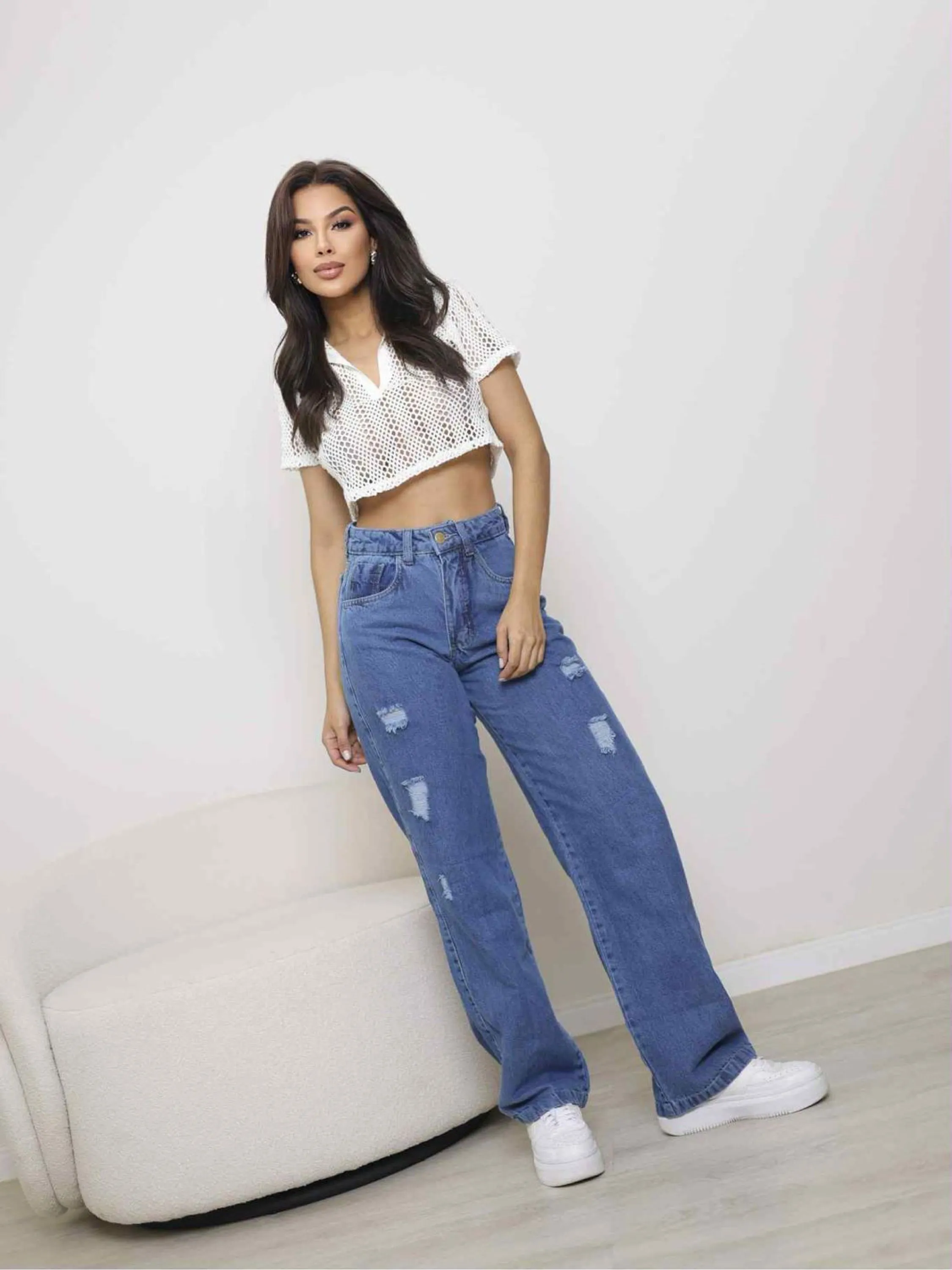 Wide leg sem laicra