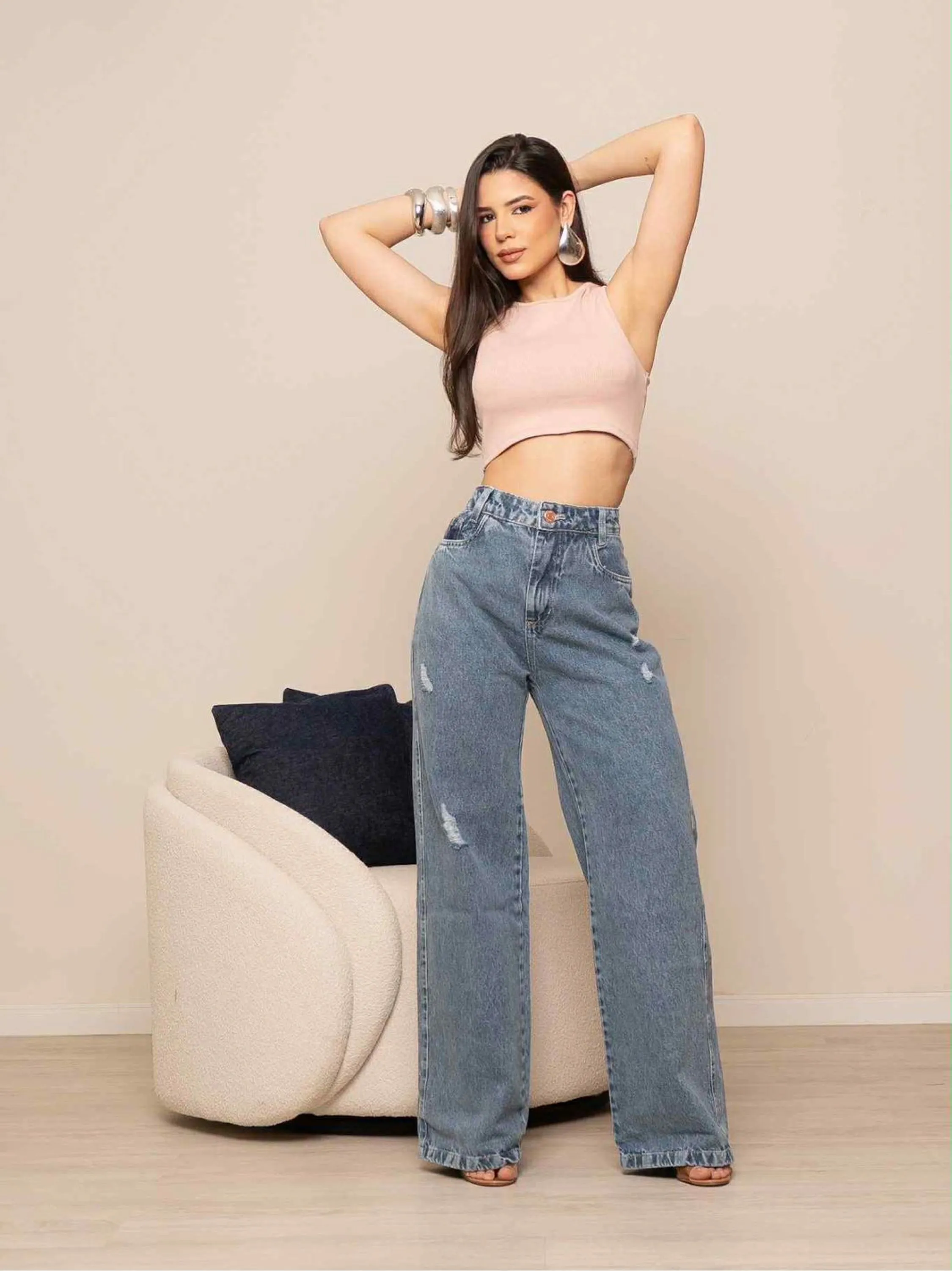 Wide leg sem laicra
