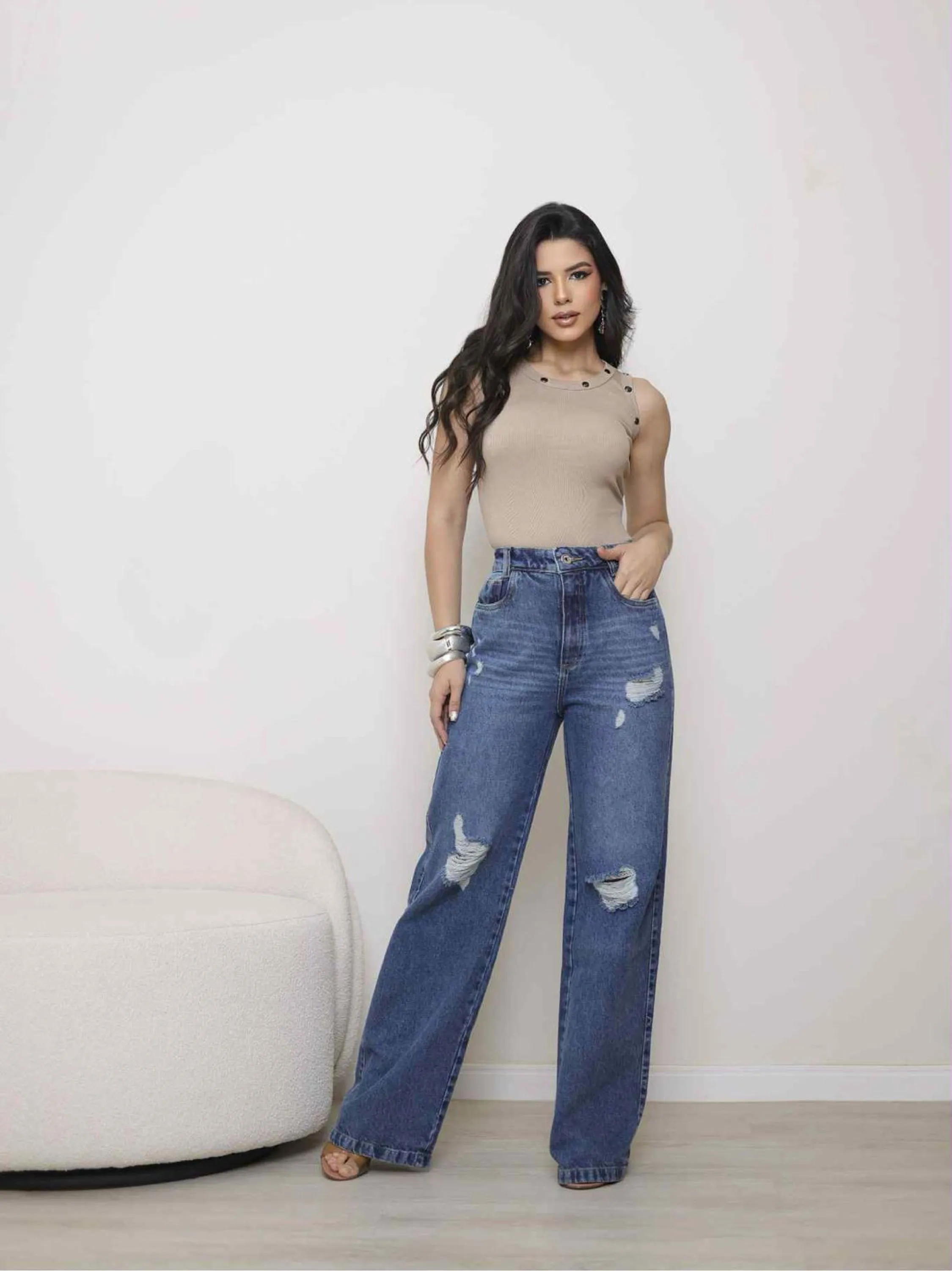 Wide leg sem laicra