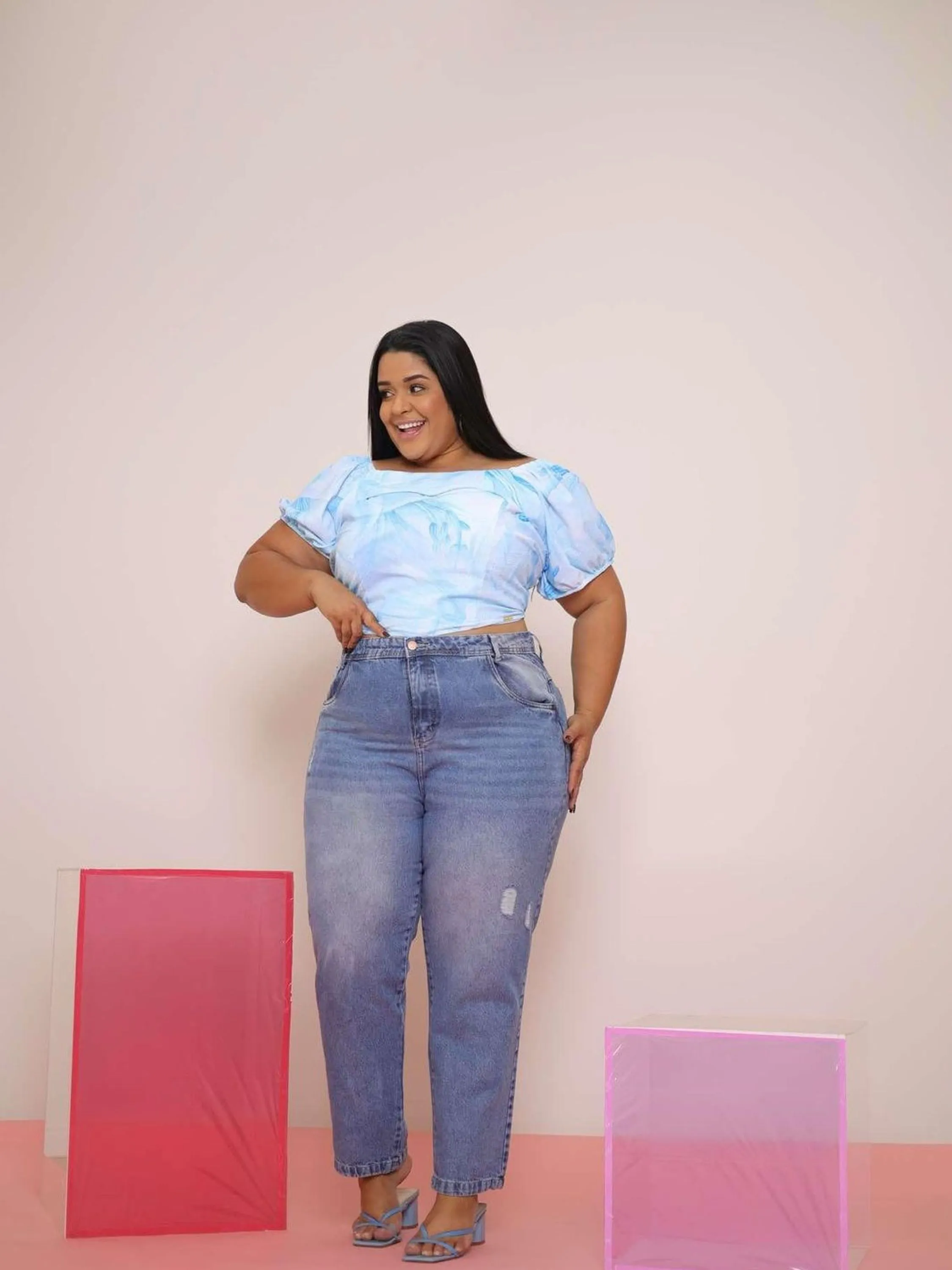 Calca mom plus size