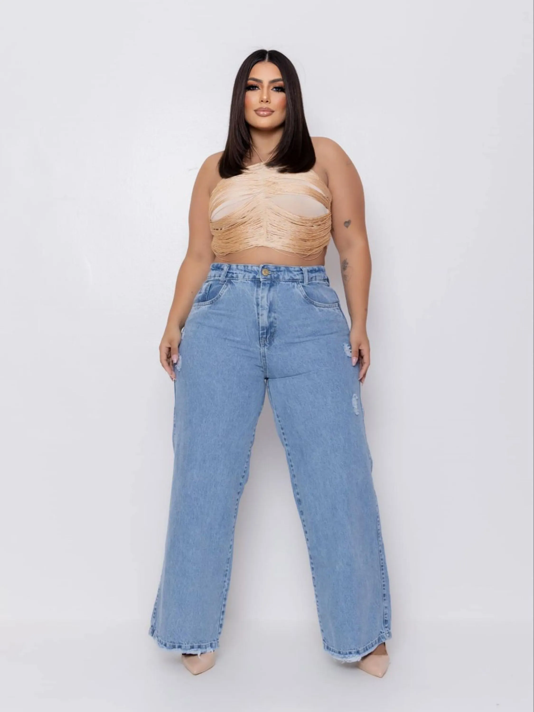 Calça jeans wide leg