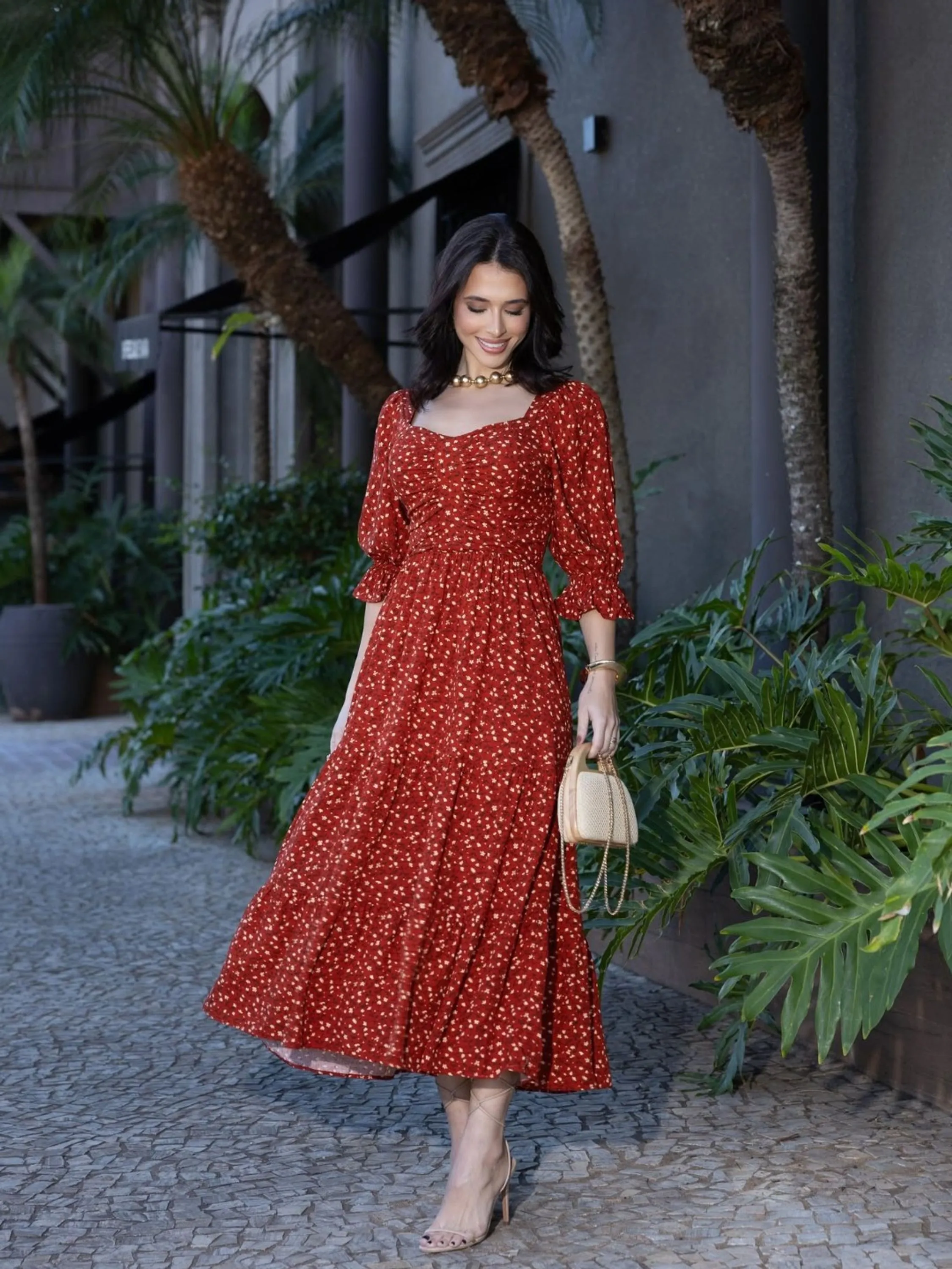 Vestido midi estampado