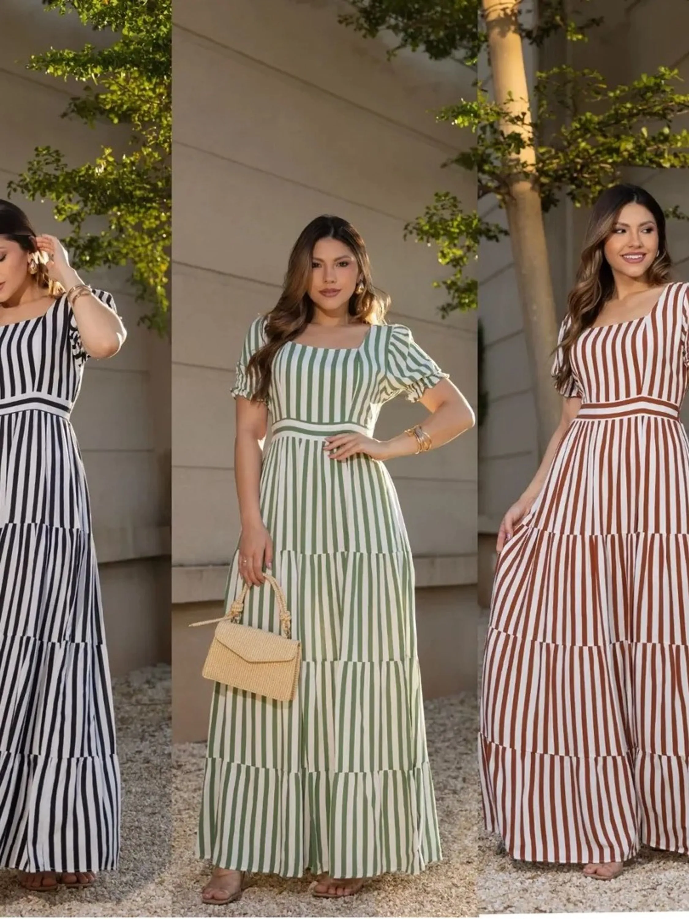 Vestido longo estampado
