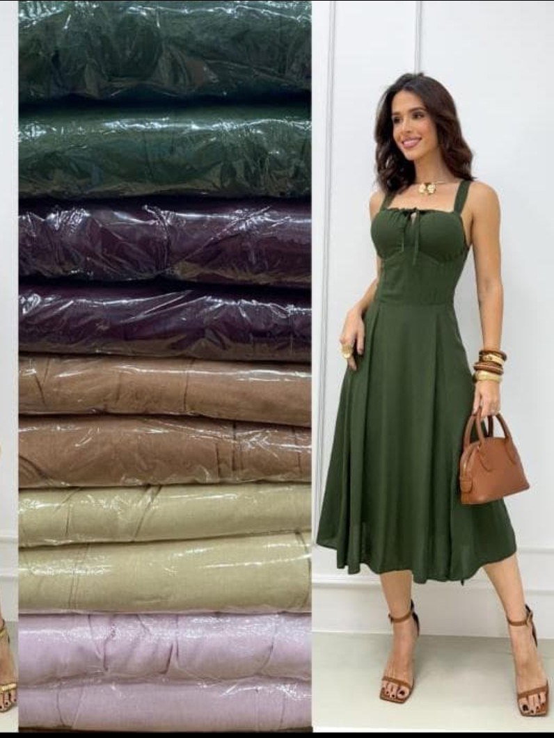 Vestido mídia de alça