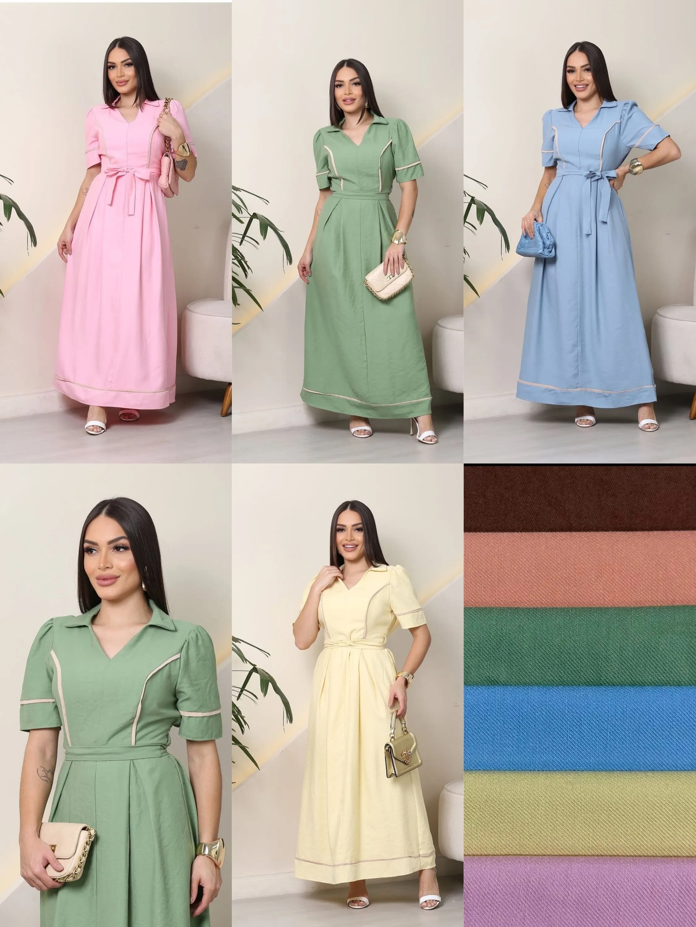 Vestido liso longo