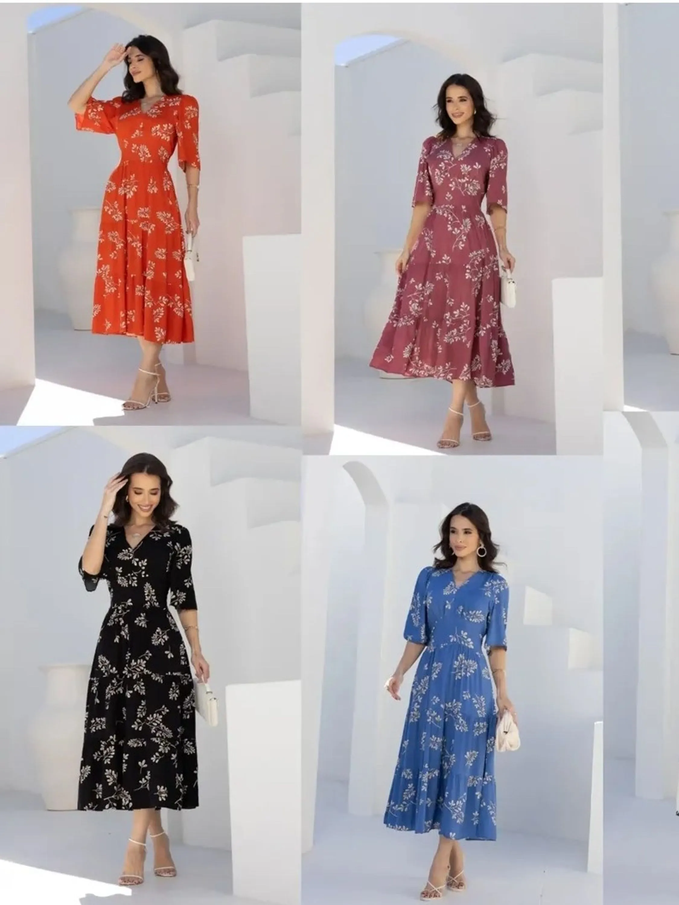 Vestido midi estampado