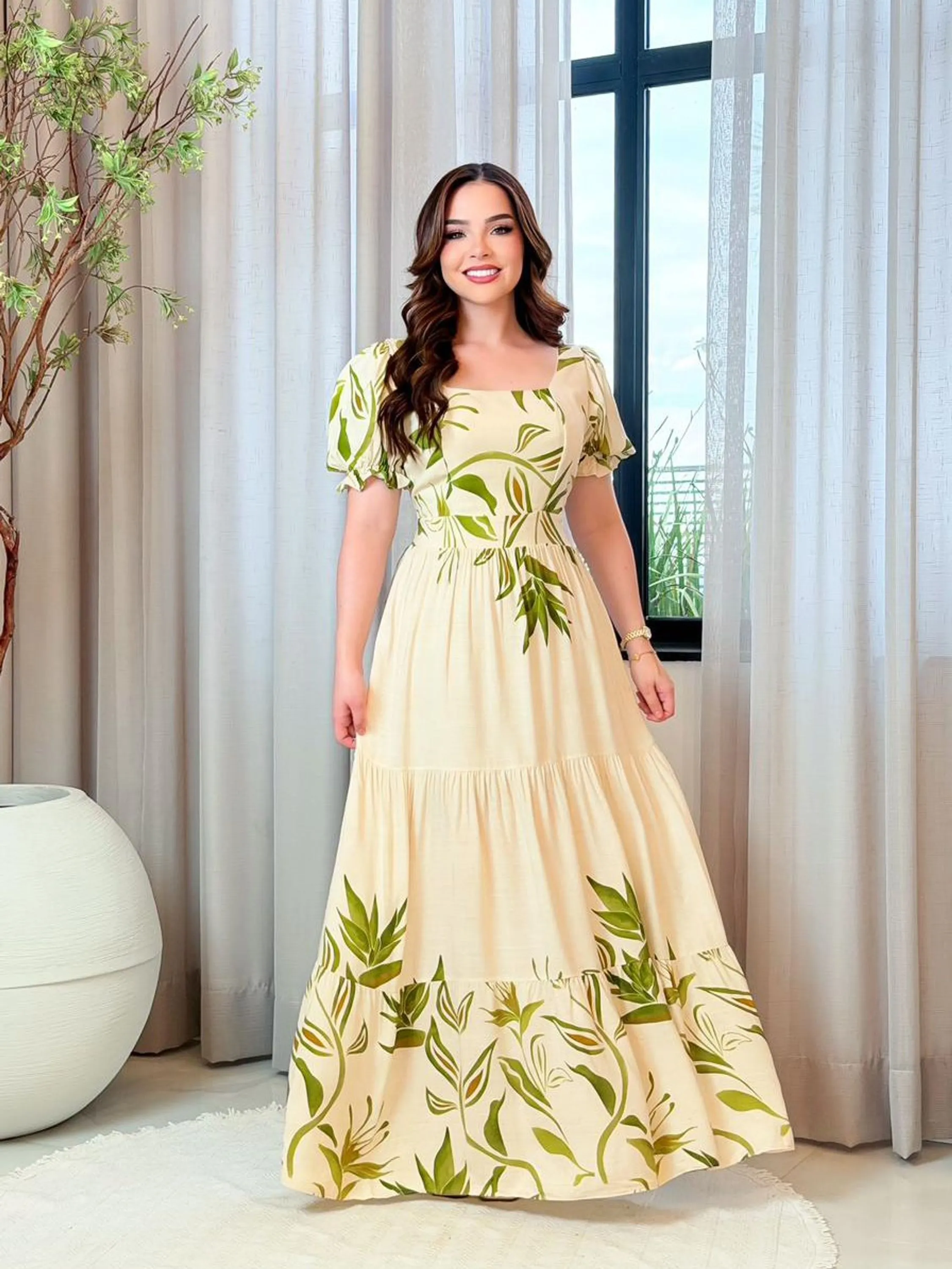 Vestido longo estampado