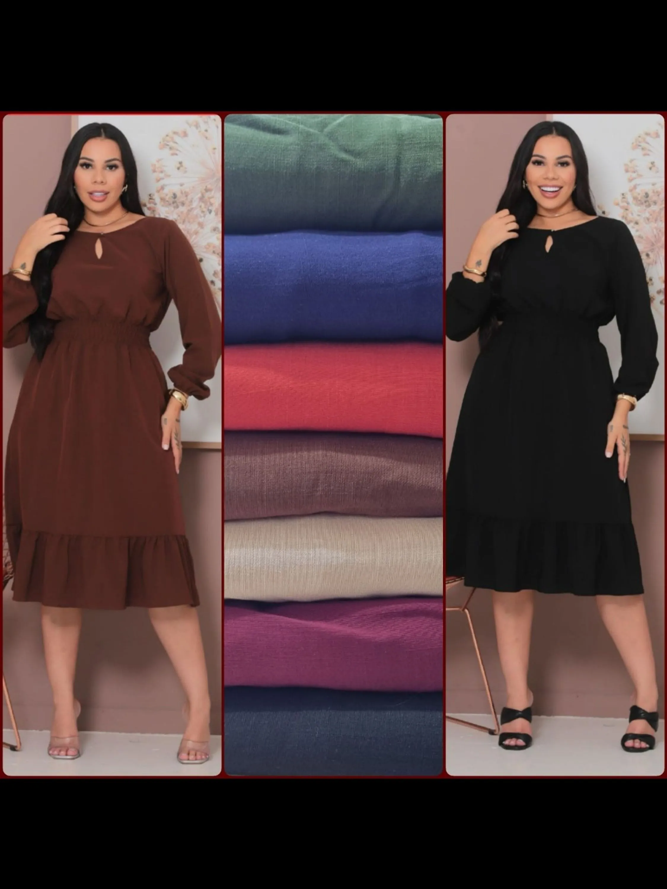 Vestido manga longa