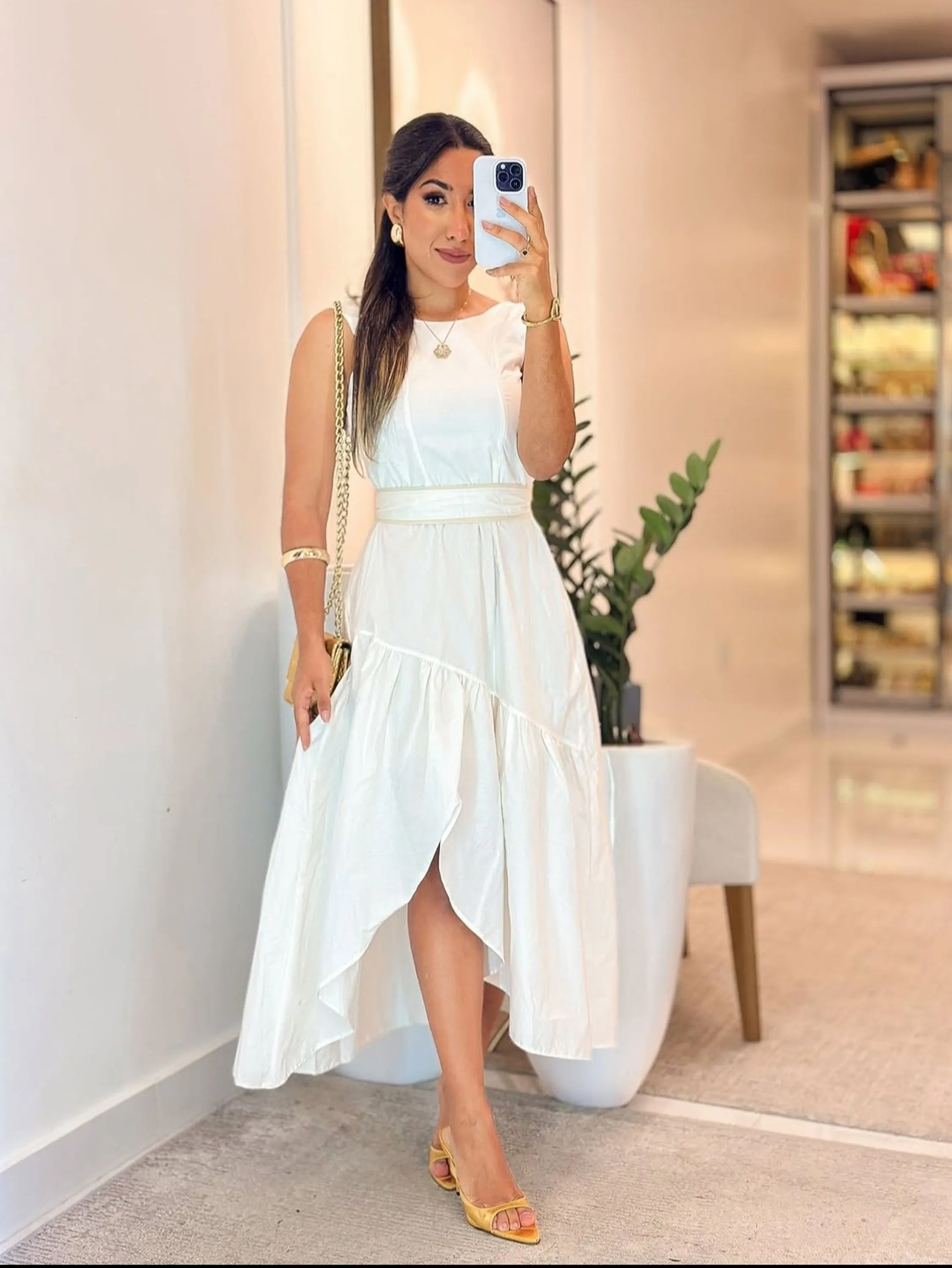 Vestido midi liso