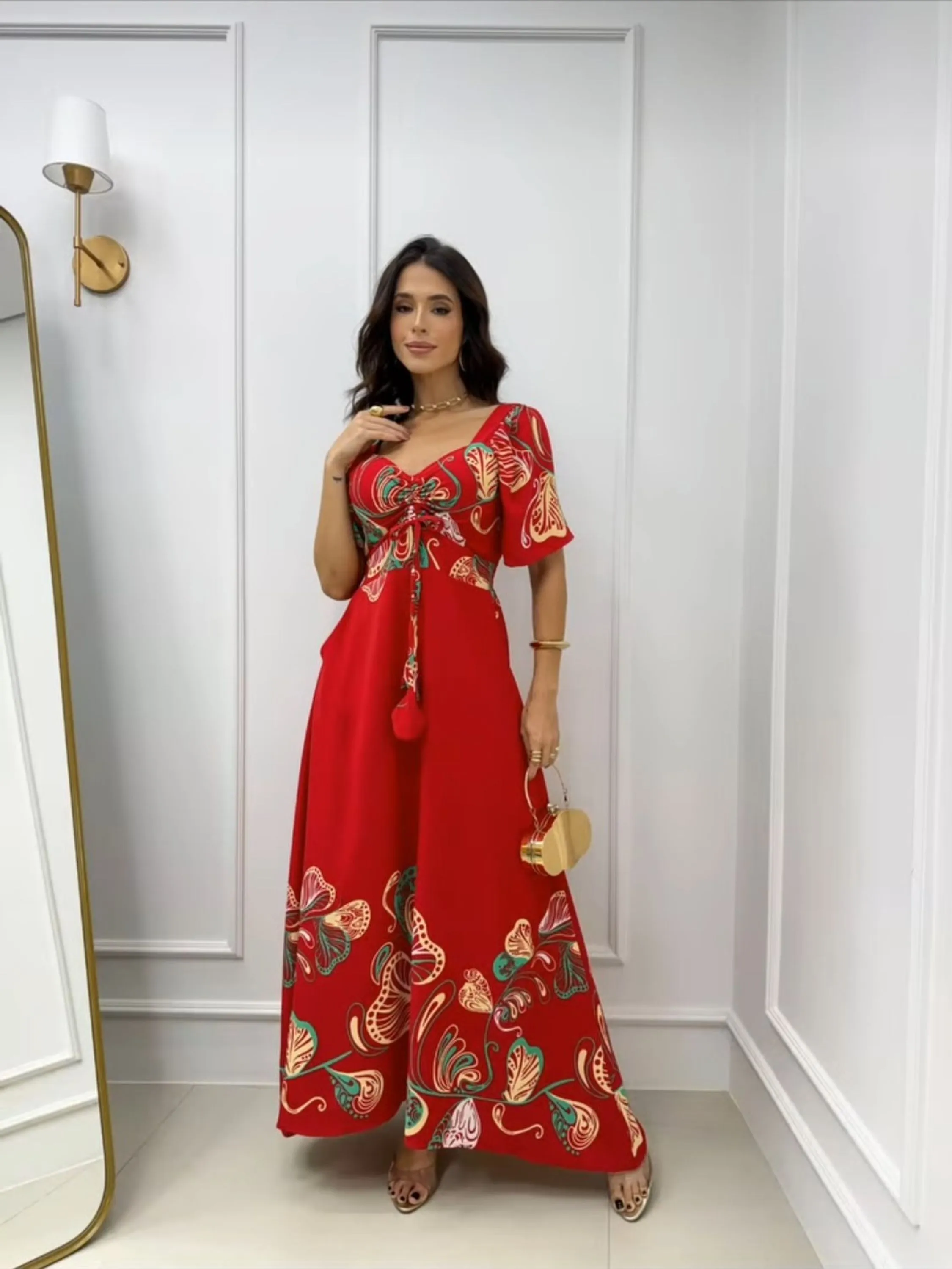 Vestido longo estampado