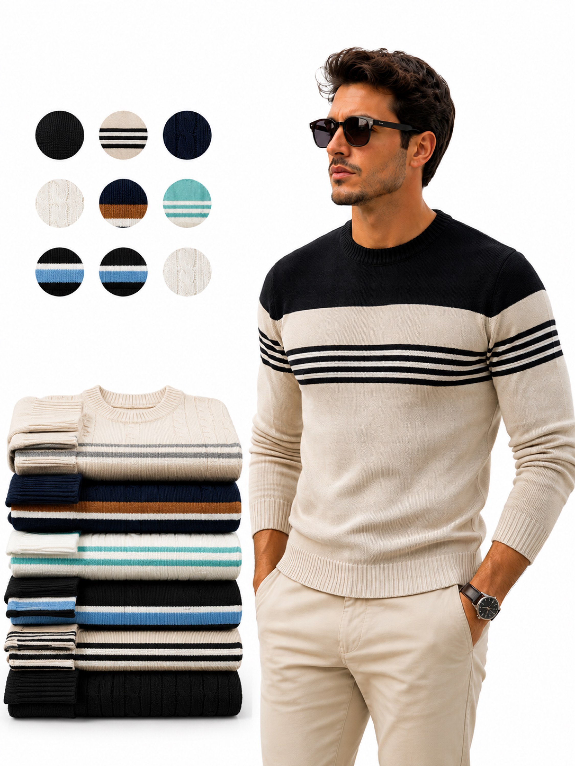 Kit 6 Suéter Masculino Lã Premium Atacado Revenda M G GG