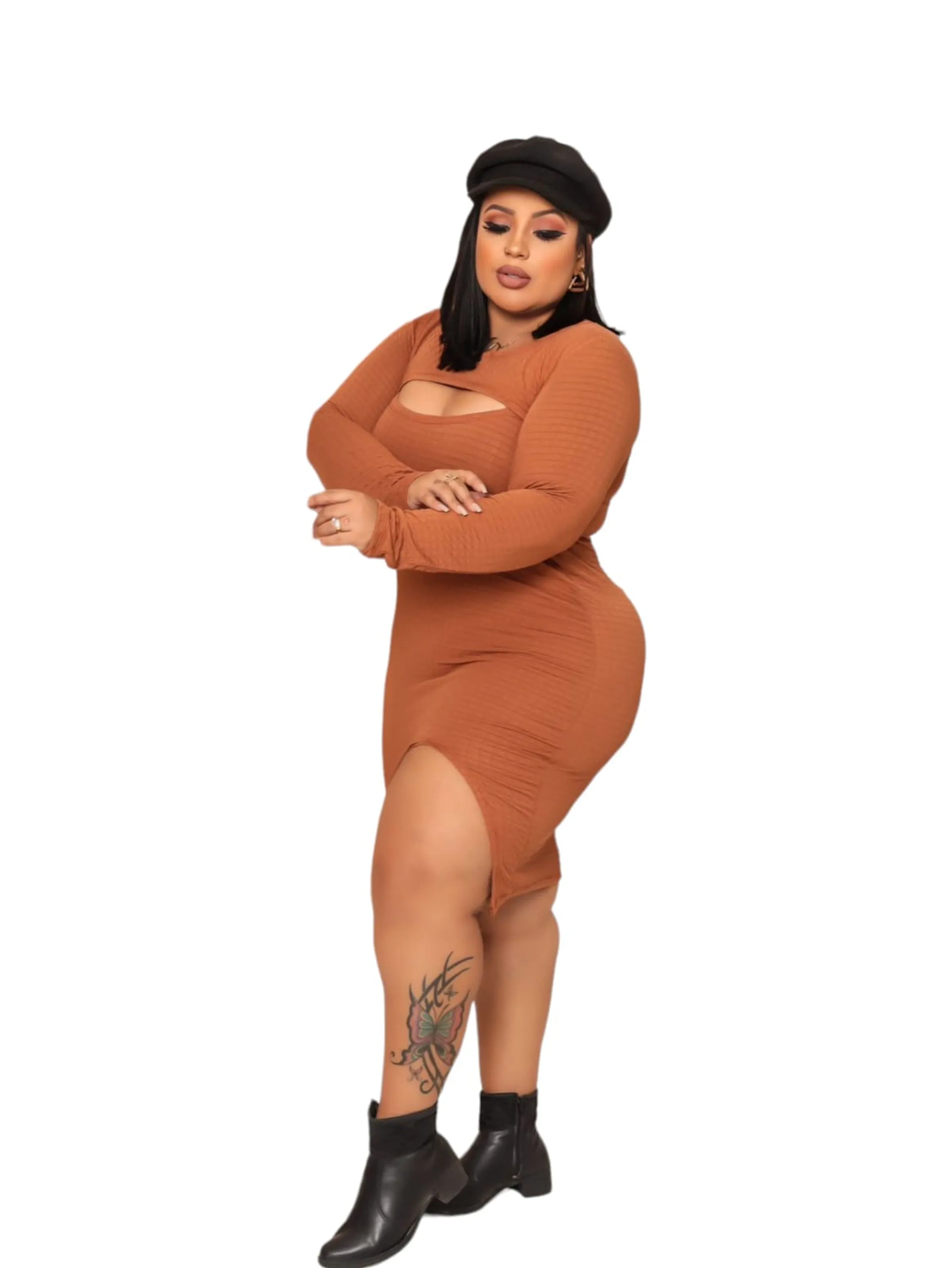 Vestido midi plus size bubble.