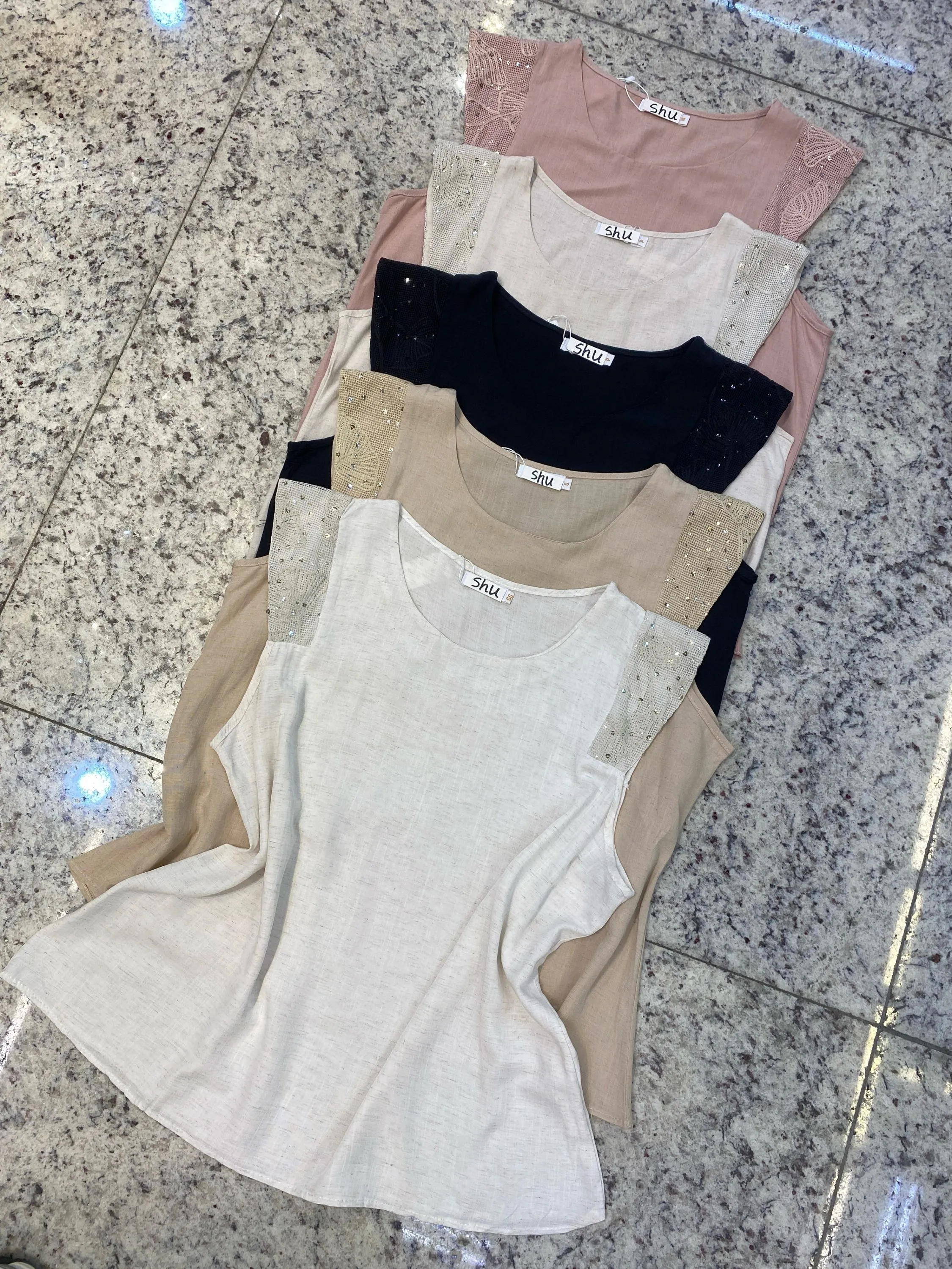 blusa lisa manga com brilho shu loja